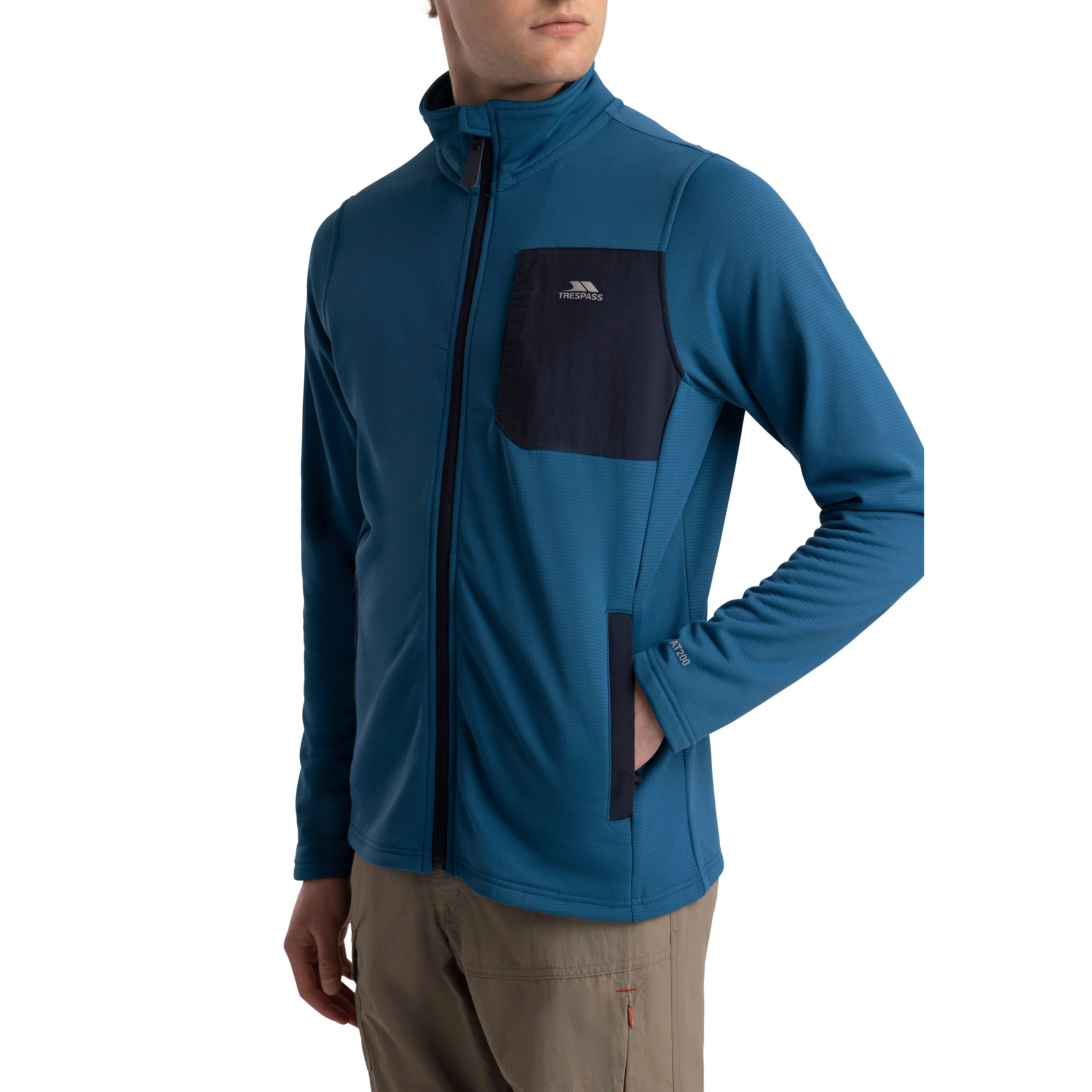 Arranfore Men's Full Zip Fleece in Bondi Blue - Image 4