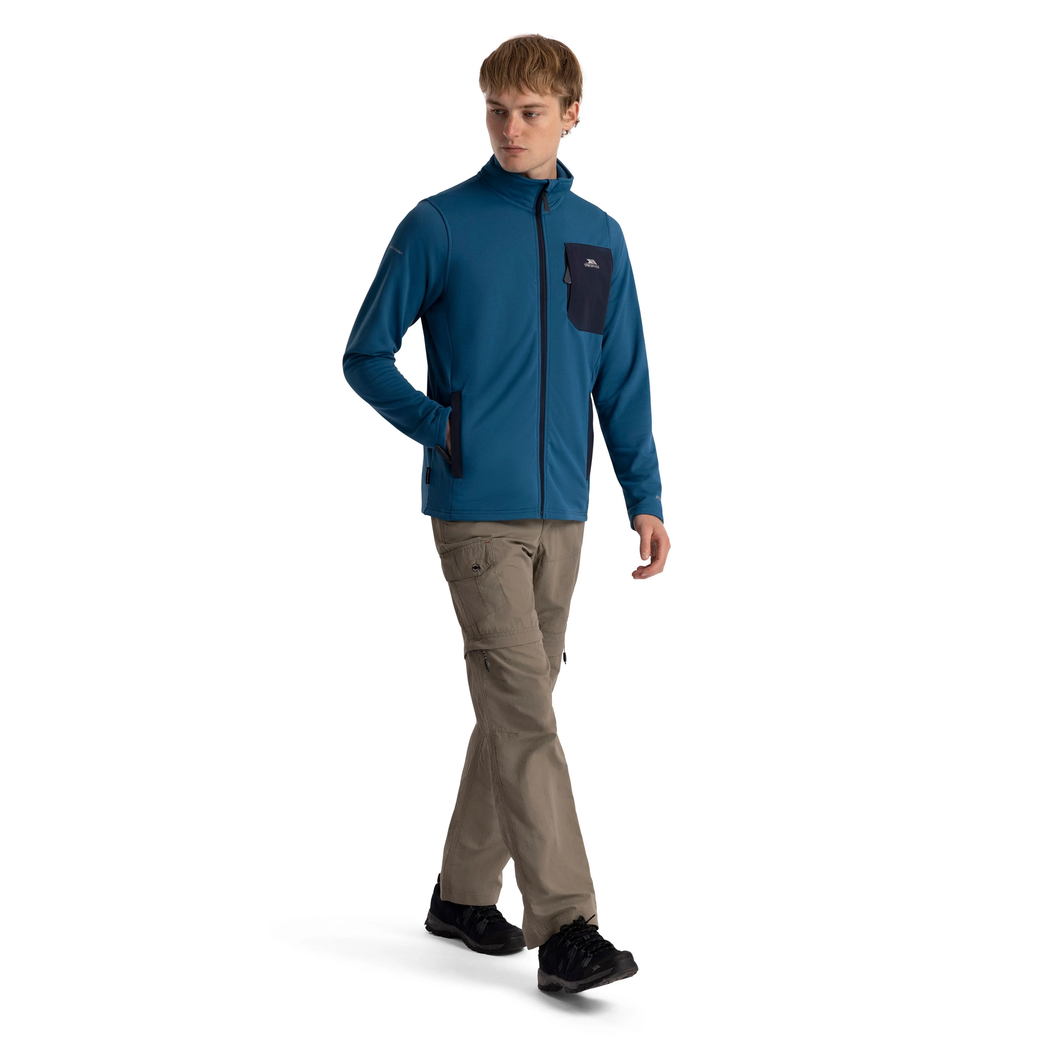 Arranfore Men's Full Zip Fleece in Bondi Blue - Image 5