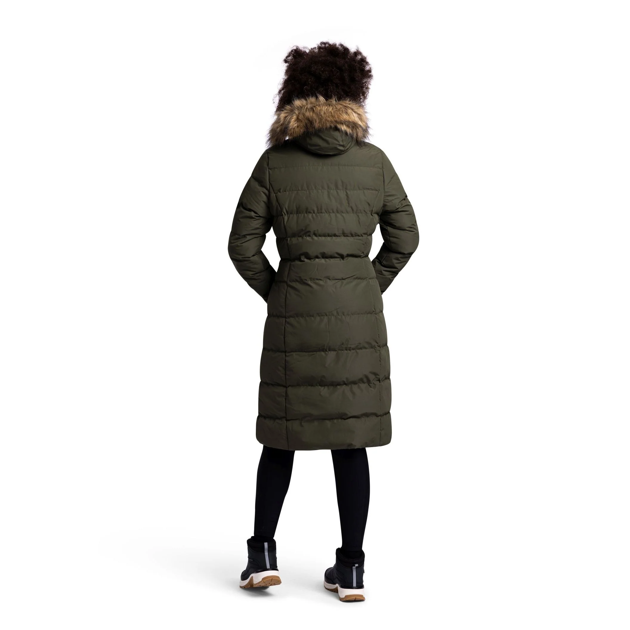 Audrey Women’s Quilted Padded Long Jacket – Dark Vine - Image 6