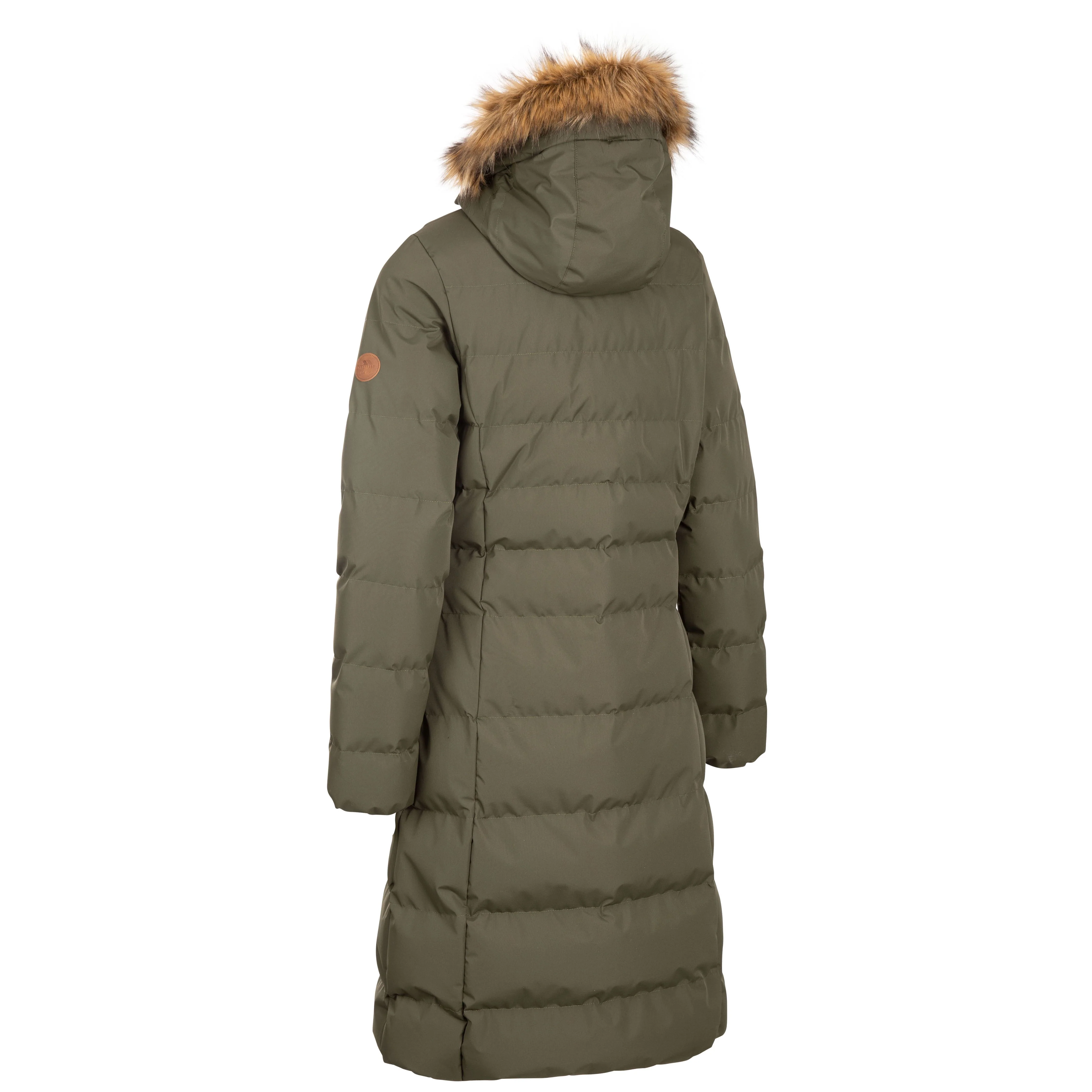 Audrey Women’s Quilted Padded Long Jacket – Dark Vine - Image 8
