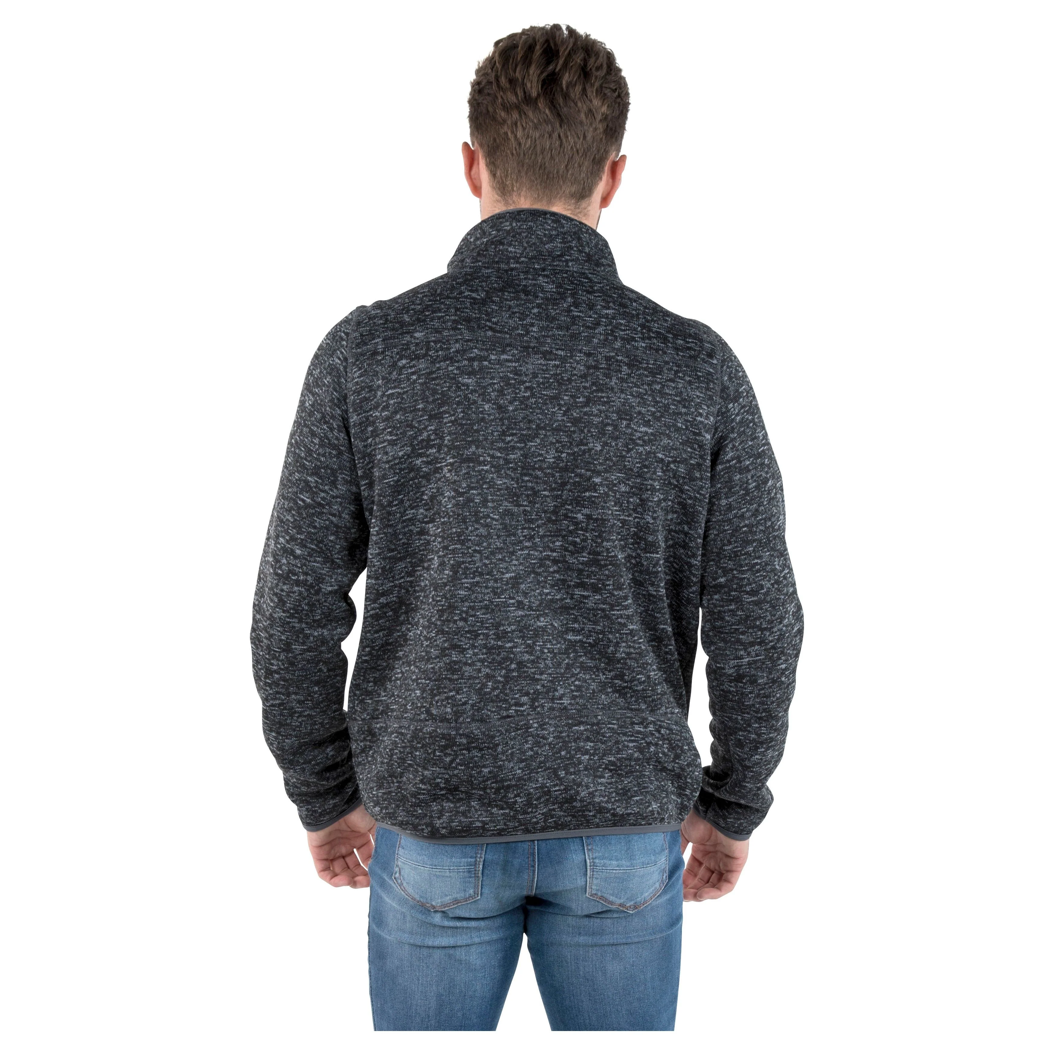 Bingham Men's Fleece Jacket in Black Marl - Image 4