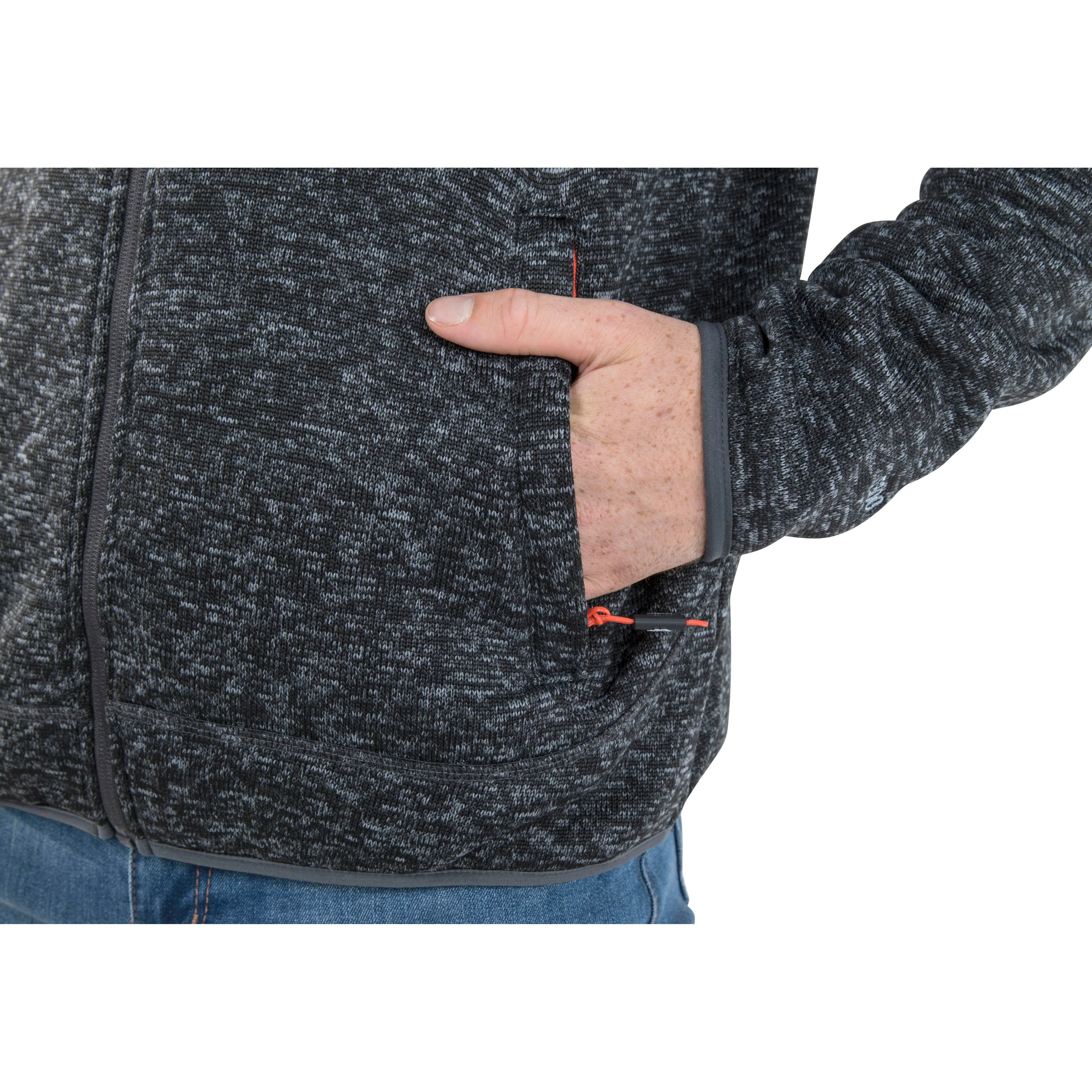 Bingham Men's Fleece Jacket in Black Marl - Image 7