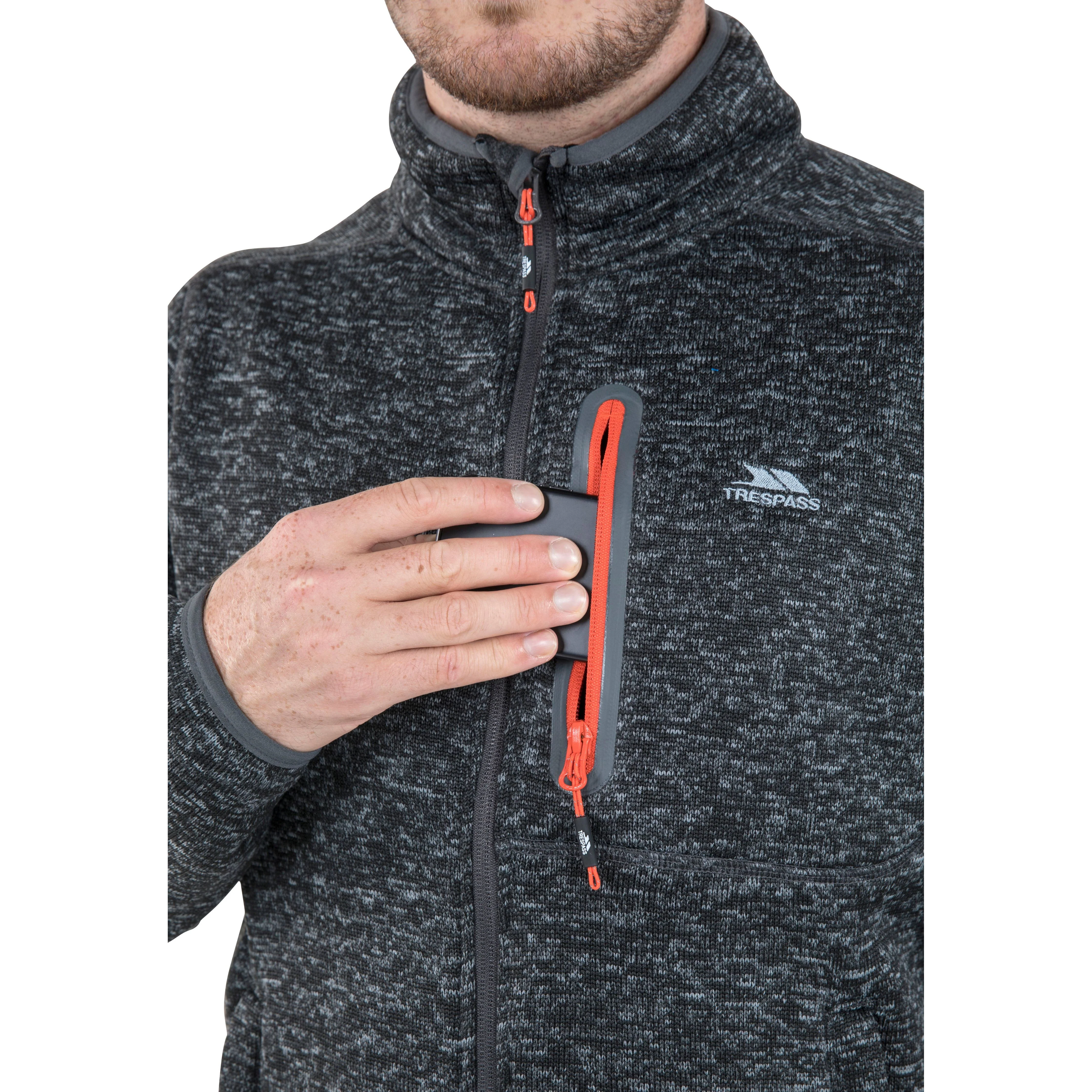 Bingham Men's Fleece Jacket in Black Marl - Image 8