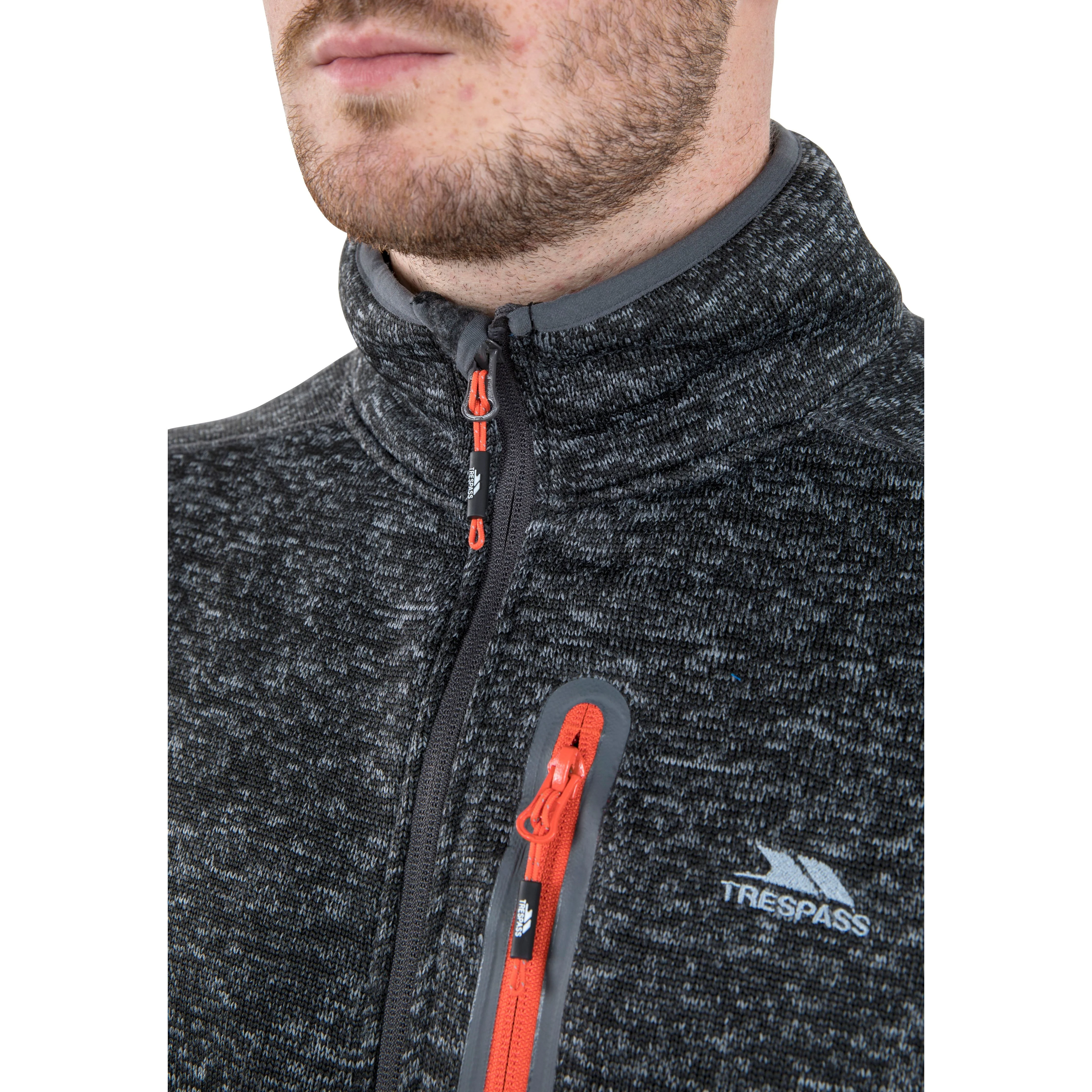 Bingham Men's Fleece Jacket in Black Marl - Image 9