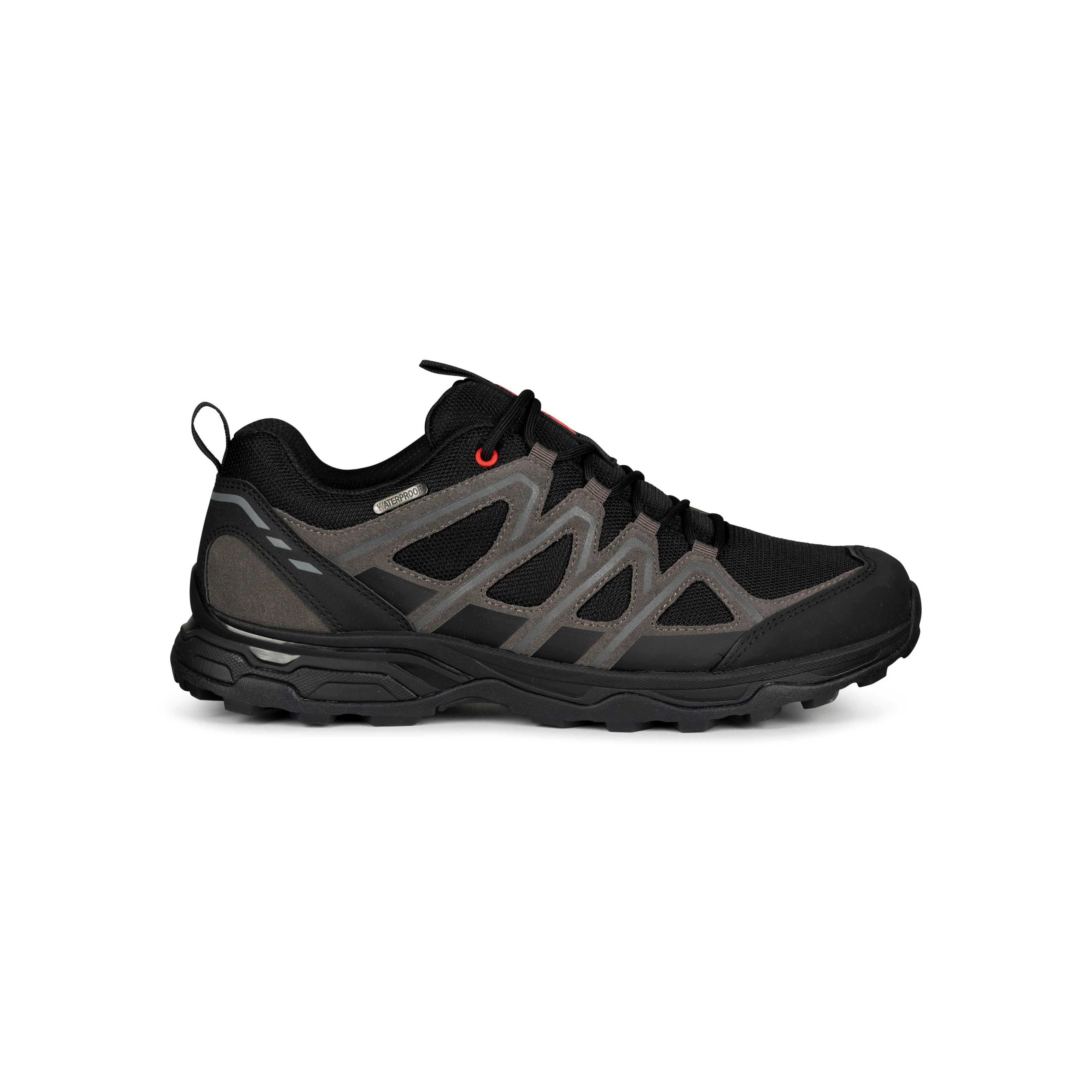 Carraig Men's Waterproof Walking Shoes in Black / Grey - Image 2