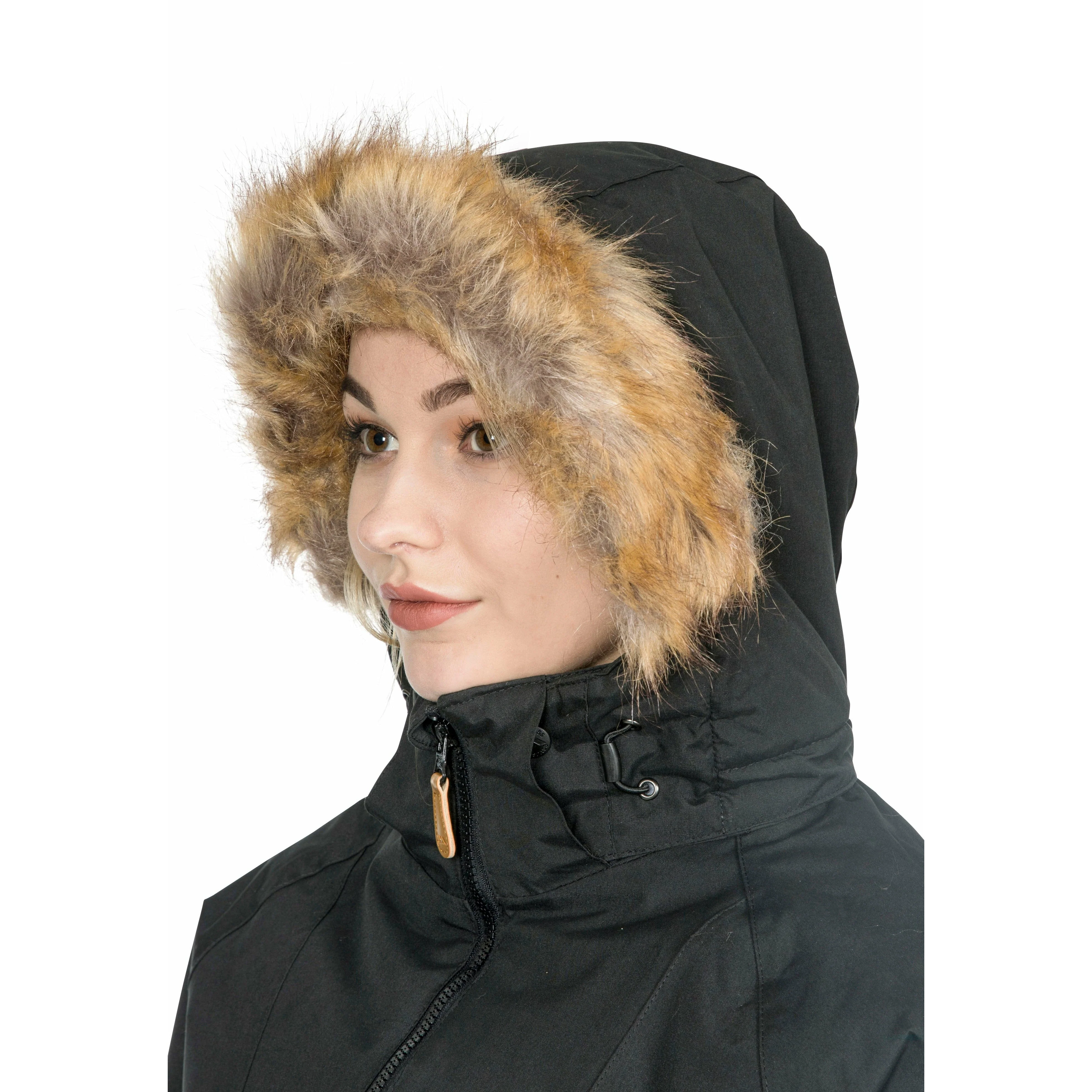 Celebrity Women's Waterproof Padded Longer Length Parka Jacket in Black - Image 2