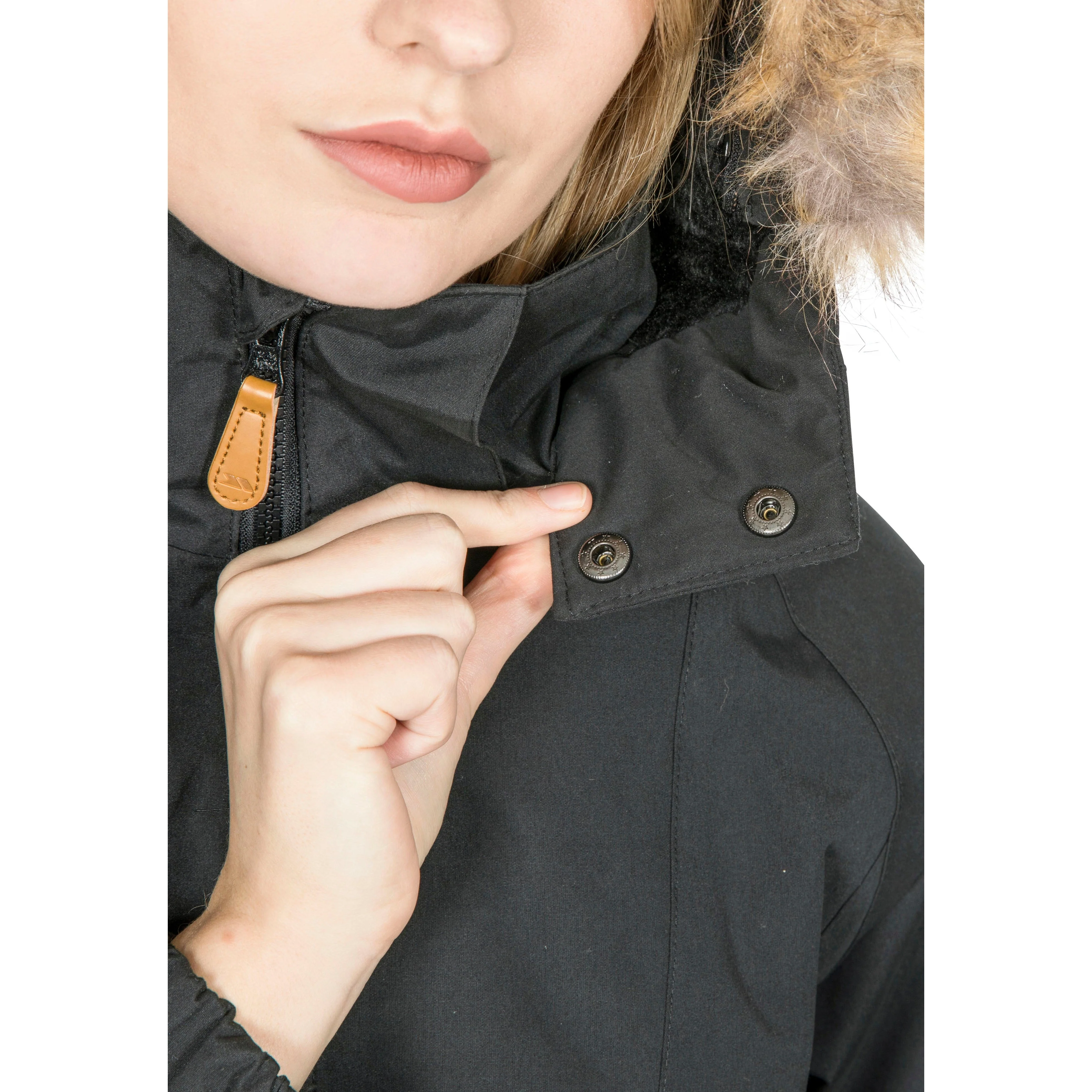 Celebrity Women's Waterproof Padded Longer Length Parka Jacket in Black - Image 9