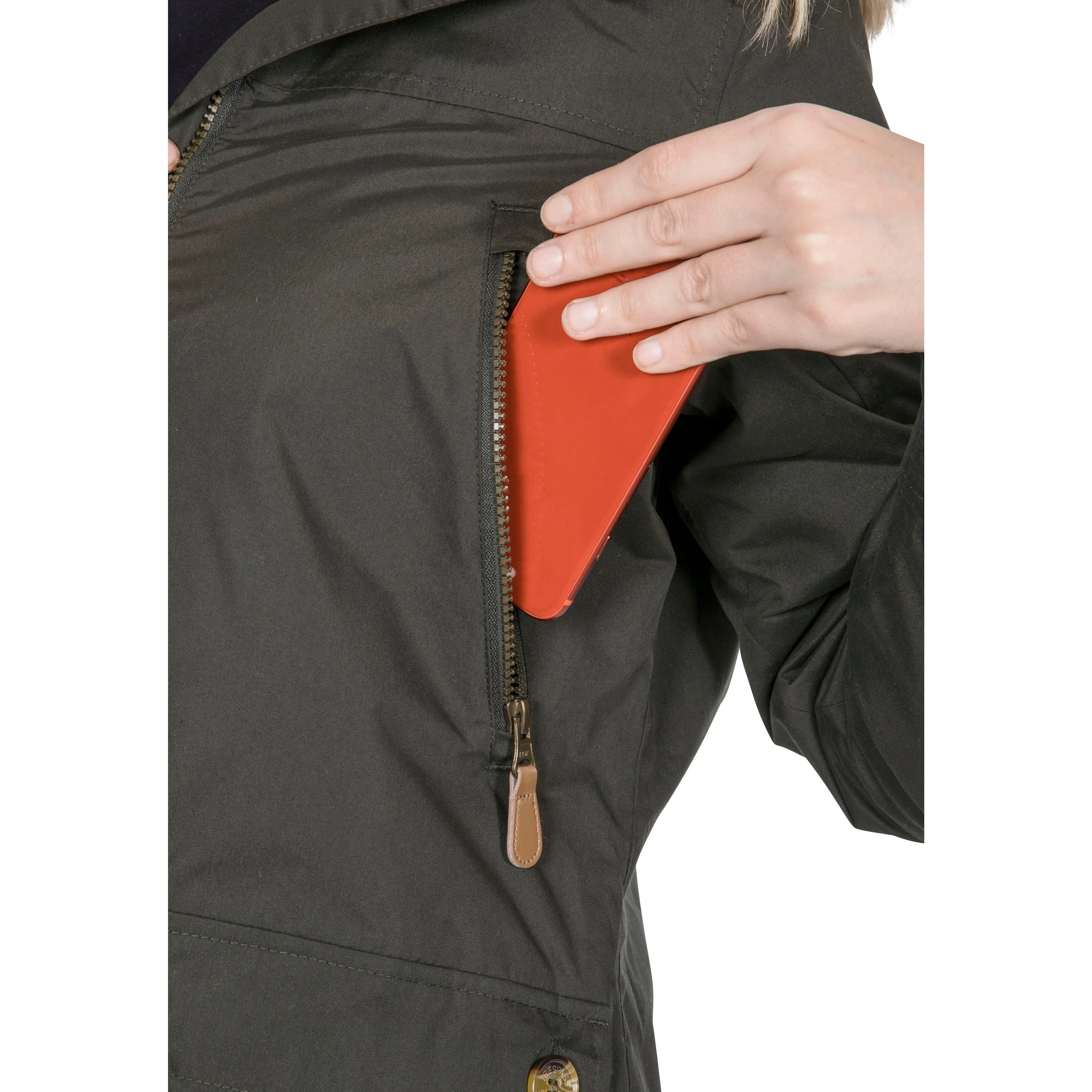 Clea Womens Waterproof Padded Parka Jacket in Khaki - Image 13