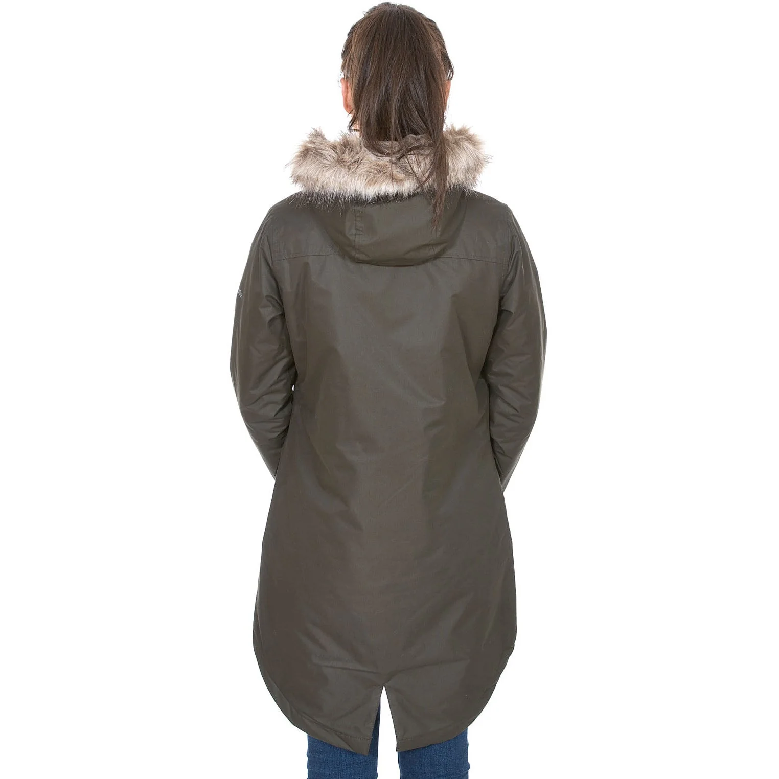 Clea Womens Waterproof Padded Parka Jacket in Khaki - Image 14