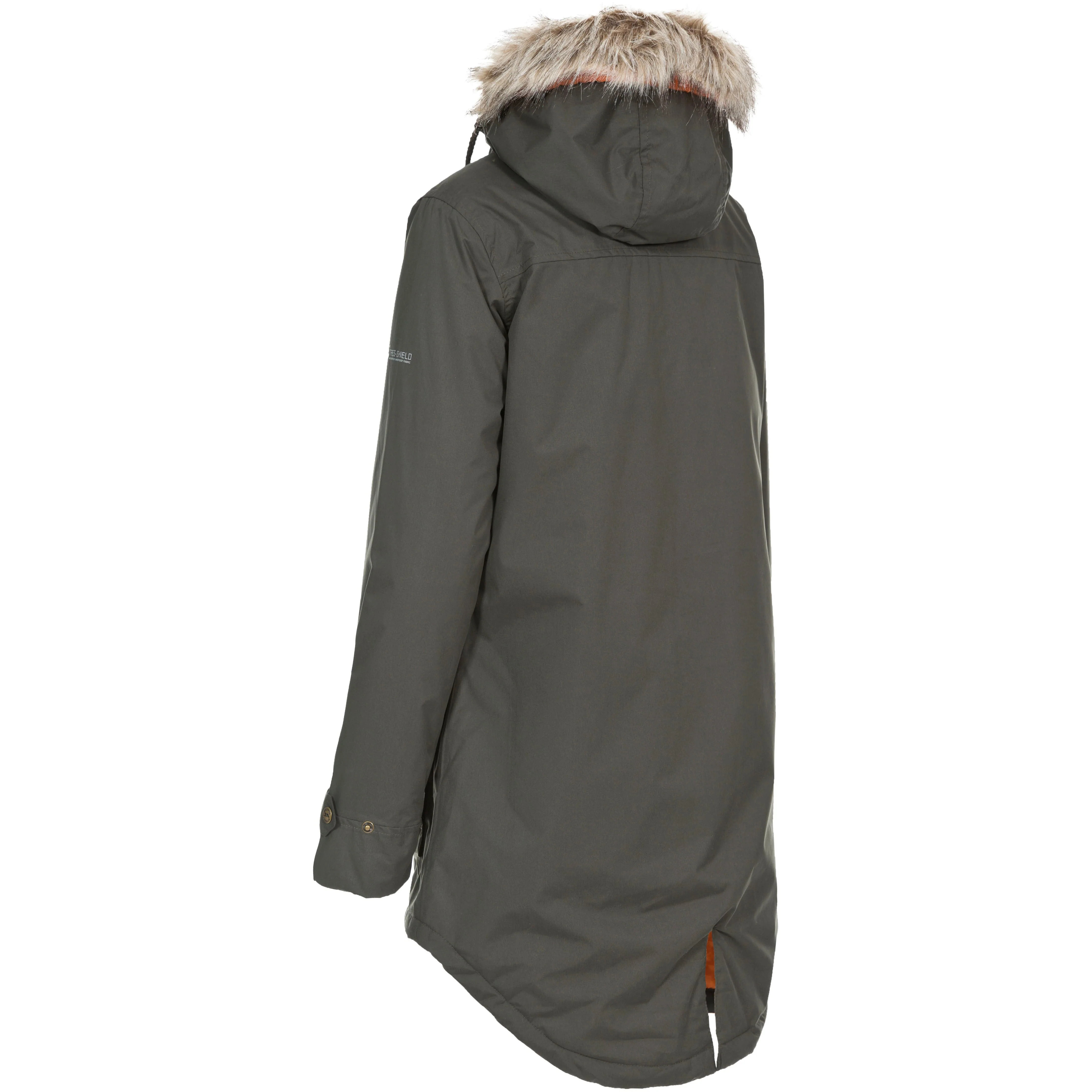 Clea Womens Waterproof Padded Parka Jacket in Khaki - Image 3