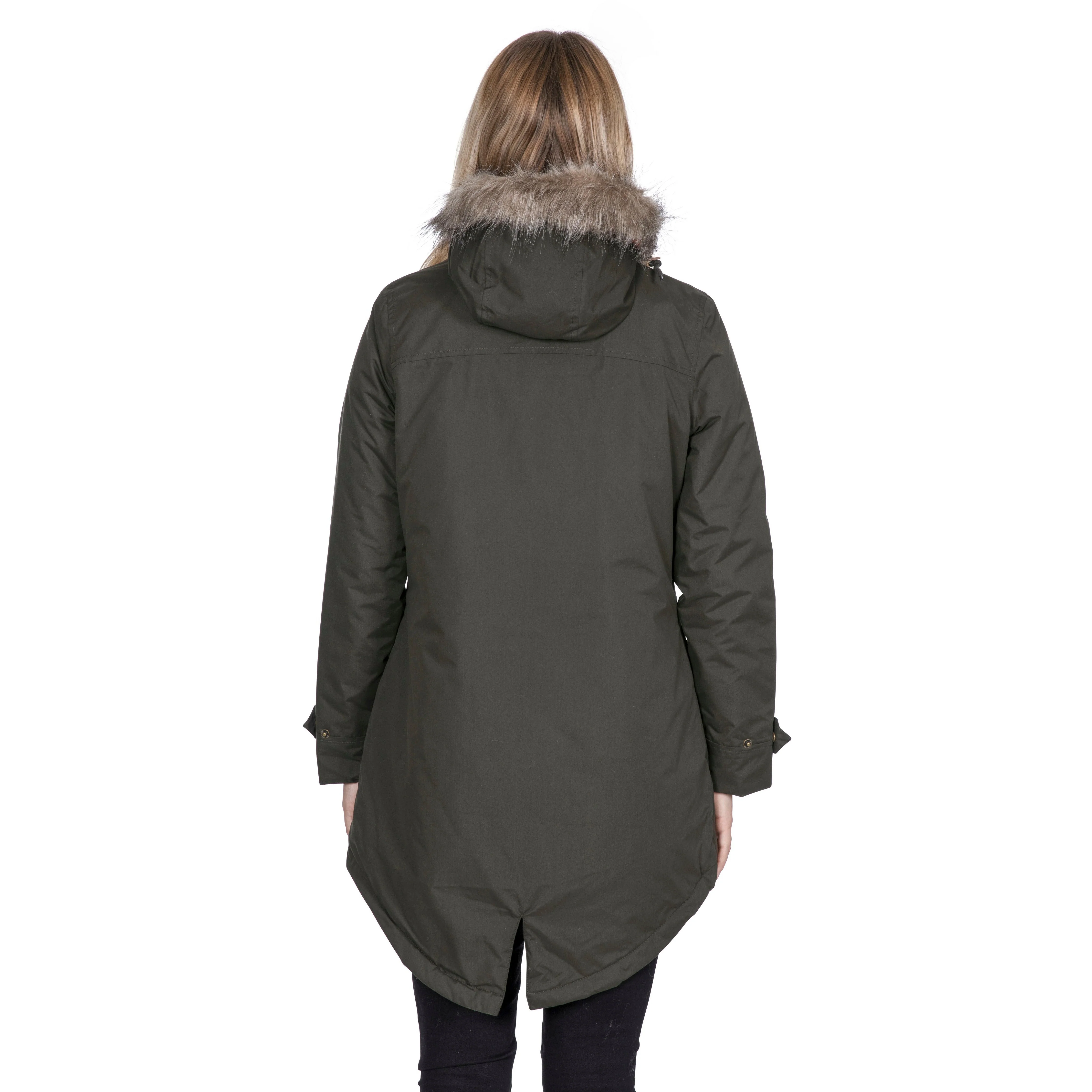 Clea Womens Waterproof Padded Parka Jacket in Khaki - Image 6