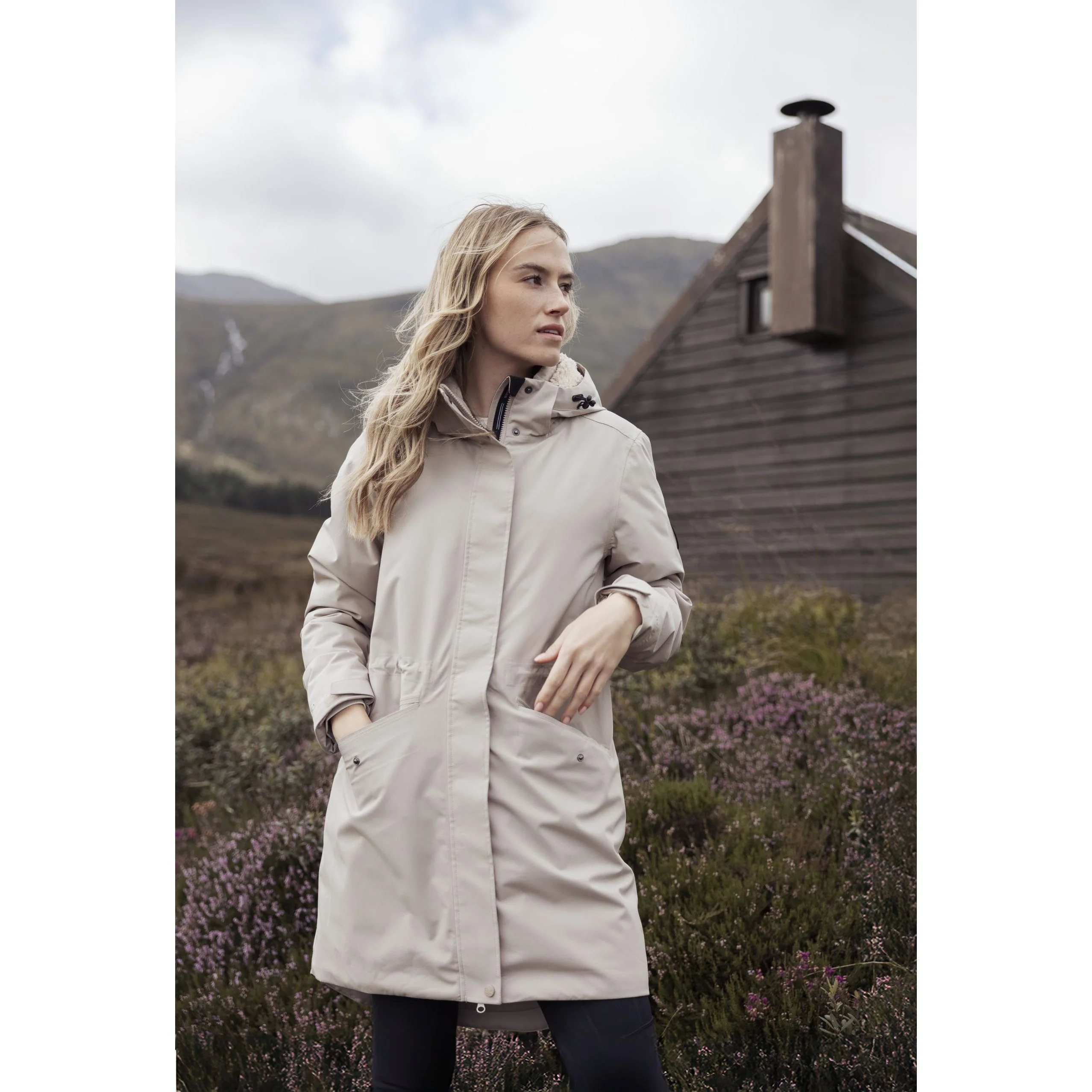 Deborah Women's Longer Padded DLX Jacket in Sand - Image 2