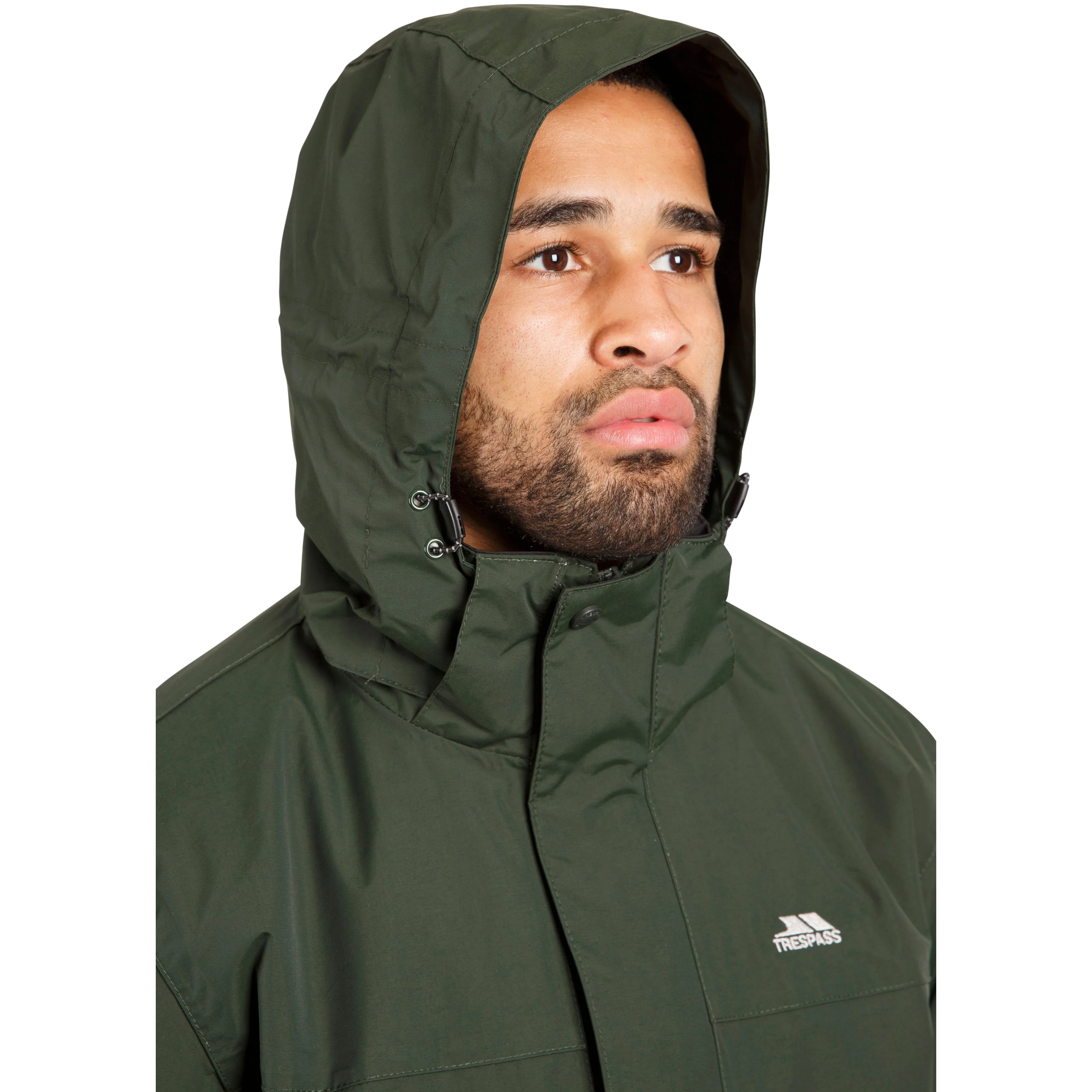 Donelly Men's Padded Waterproof Jacket in Olive - Image 3
