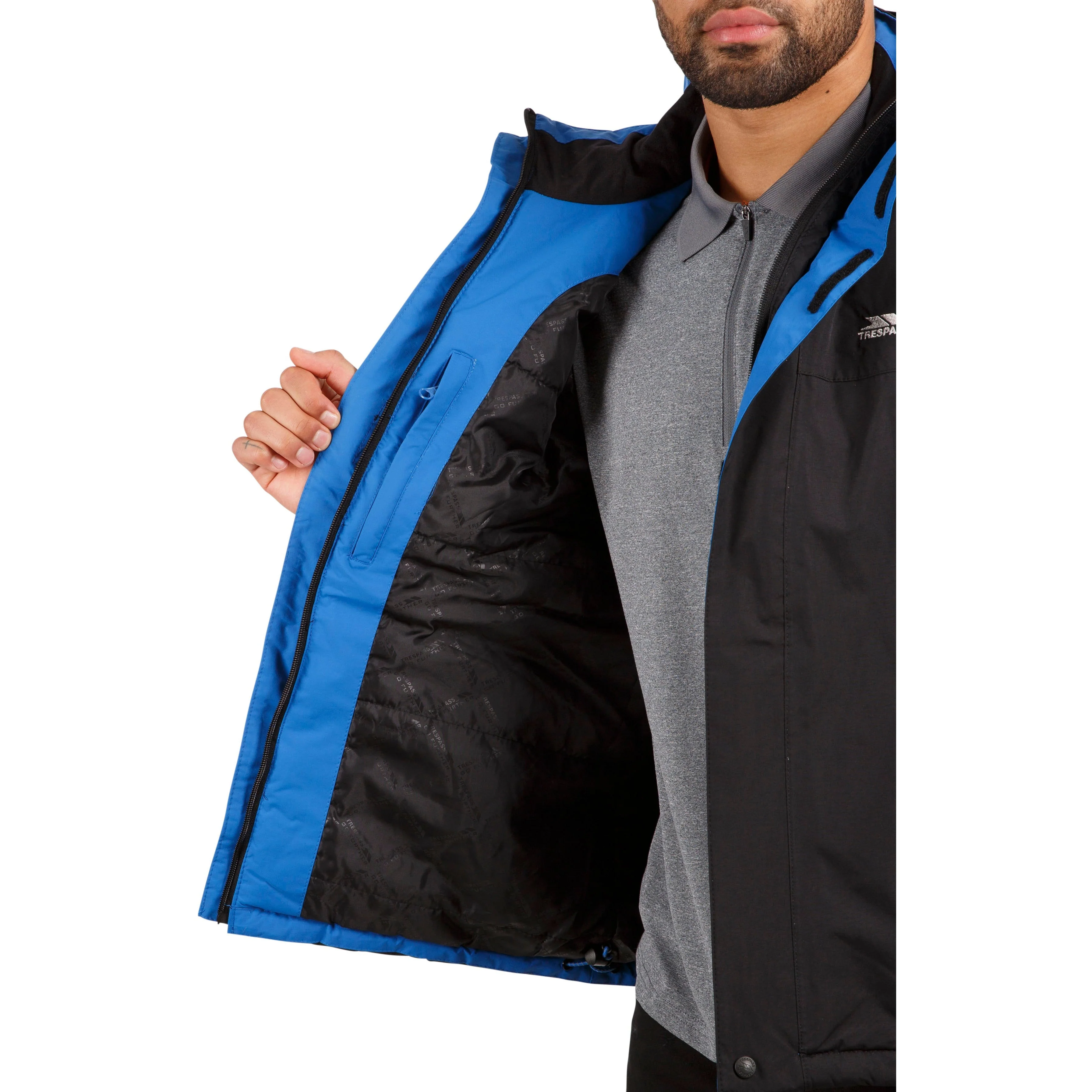 Donelly Men's Padded Waterproof Jacket in Black - Image 8