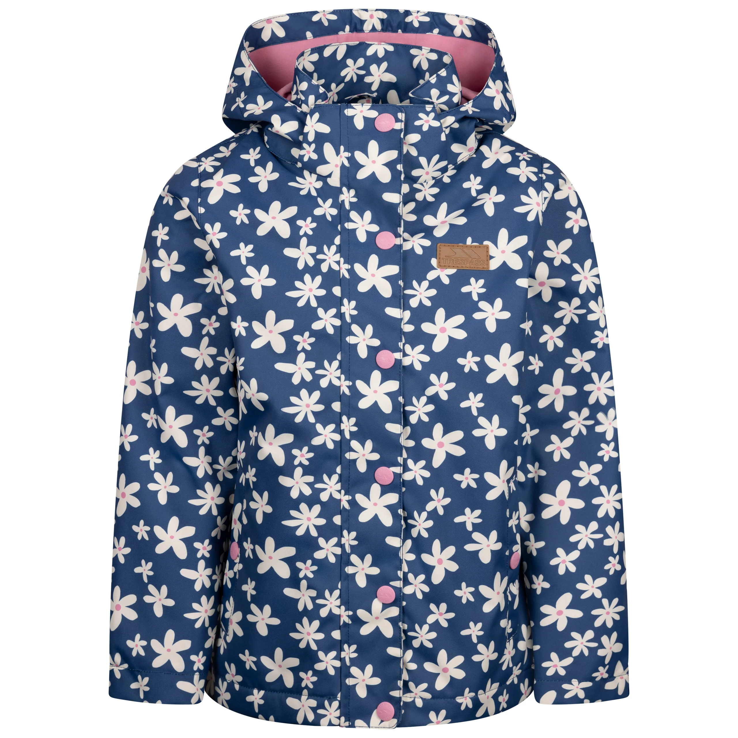 Drippy Girls' Unpadded Waterproof Rain Jacket in Bluetone