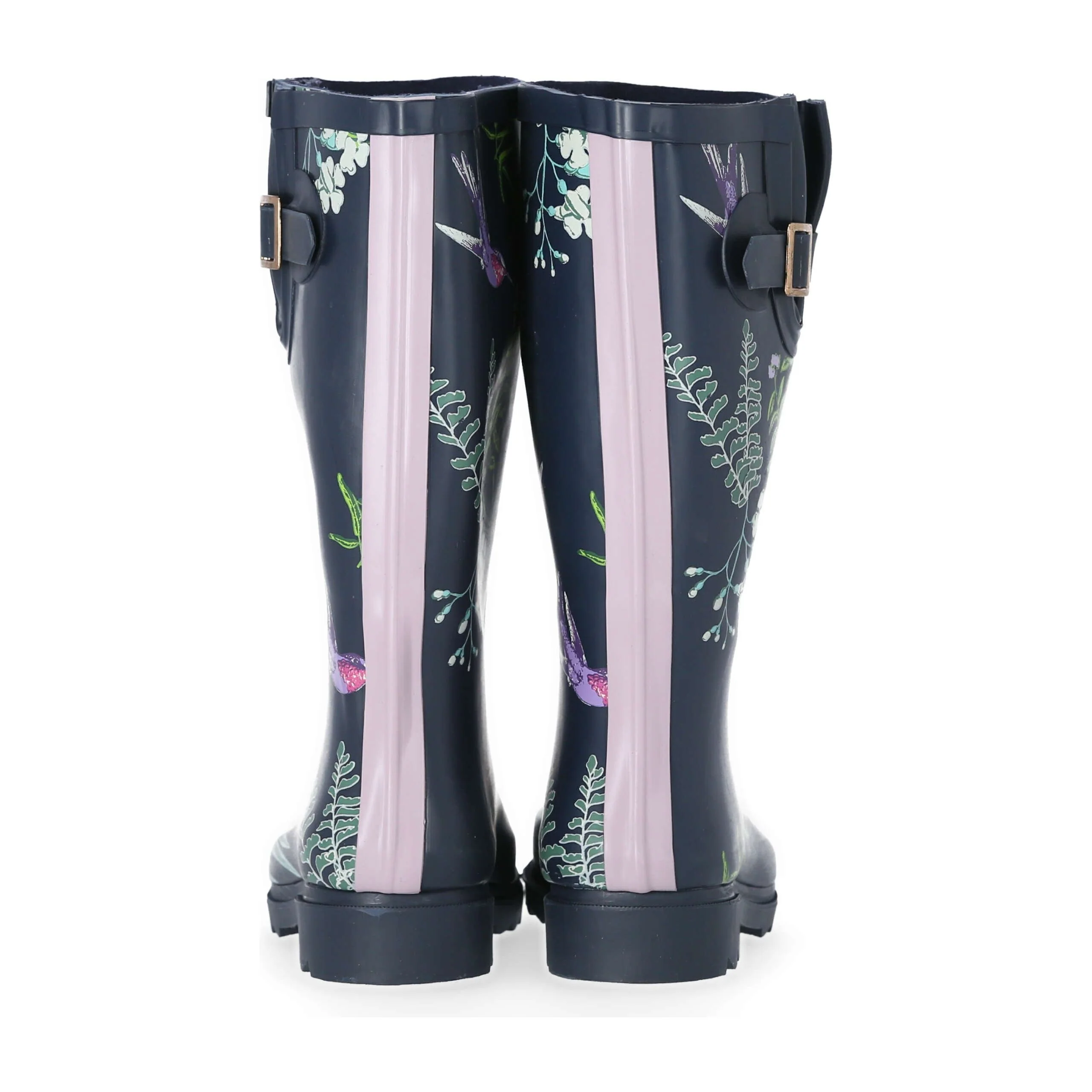 Elena Women's Patterned Wellies in Humming Bird Print - Image 4