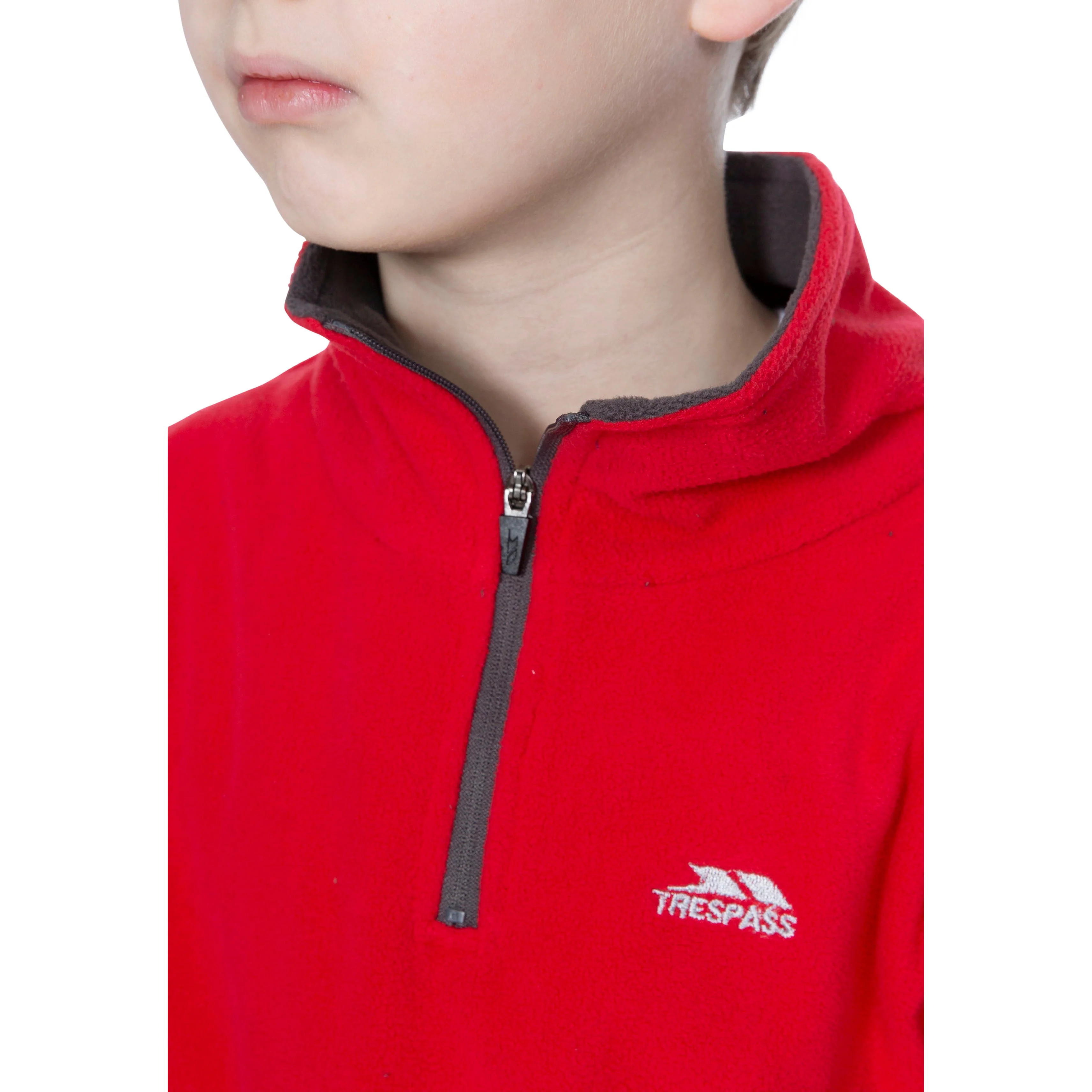 Etto Boys Half Zip Fleece in Red - Image 5