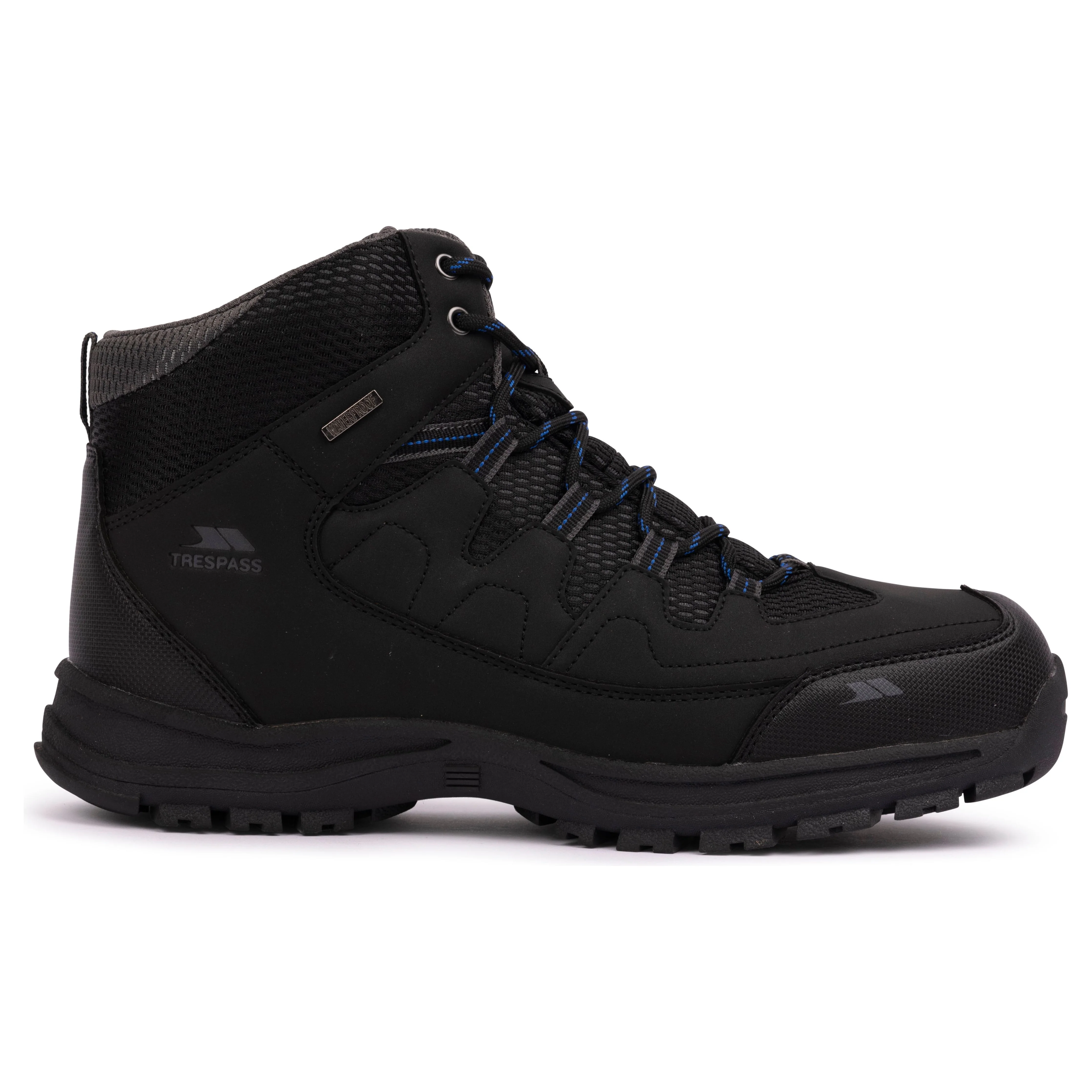 Finley Mens Waterproof Walking Boots in Black Blue - Image 6