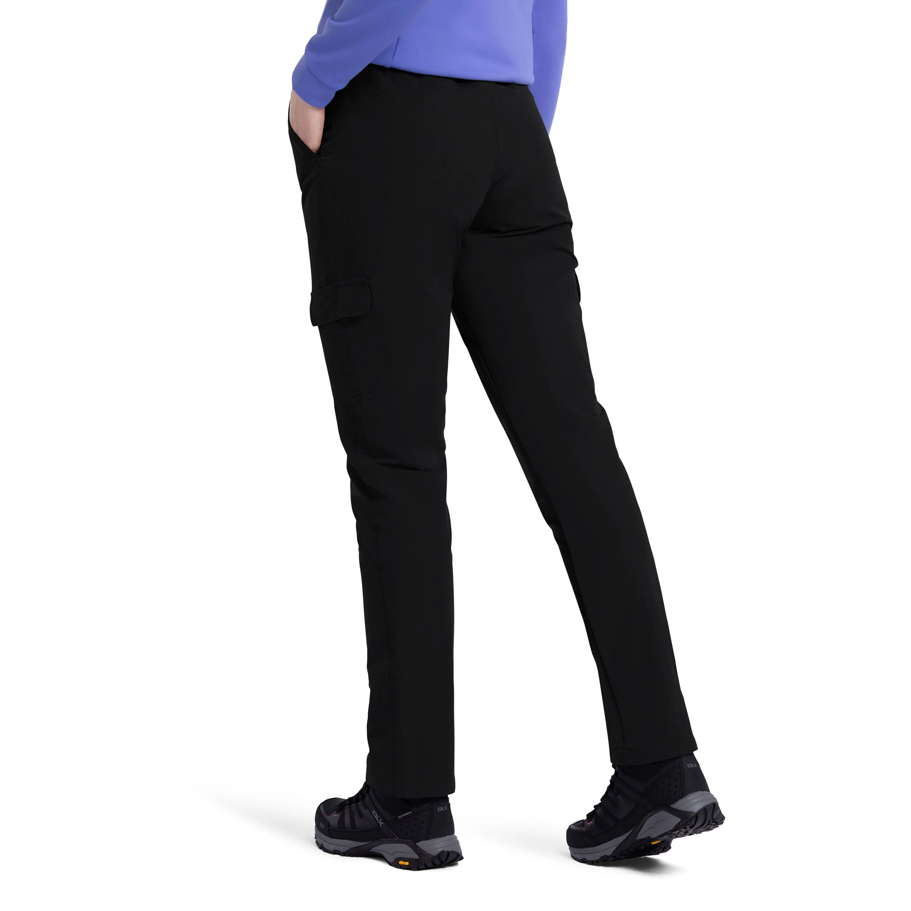 Freda Women's Water Repellant Slim Stretch Walking Trousers in Black - Image 3
