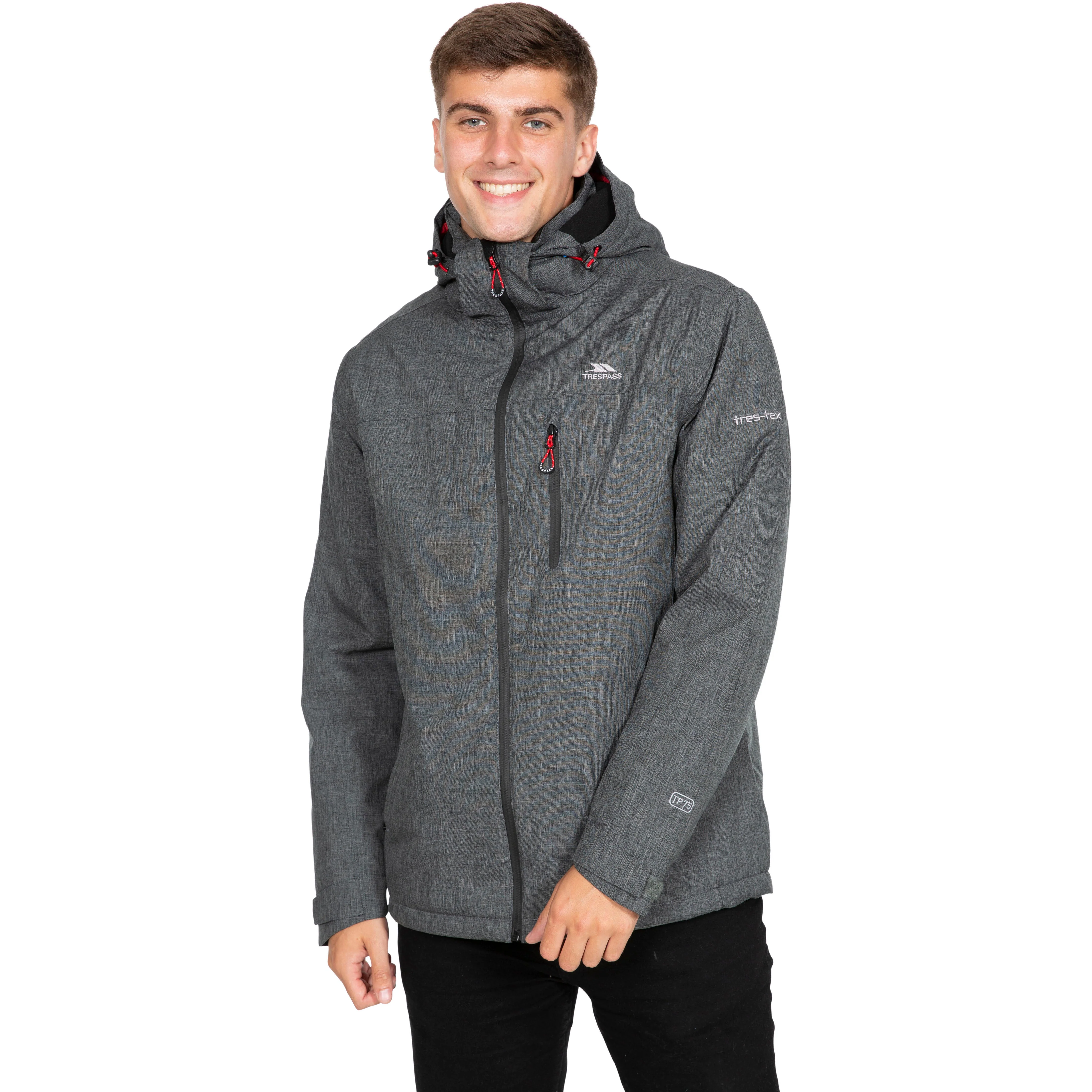 Fyfinn Men's Padded Waterproof Jacket in Dark Grey - Image 2