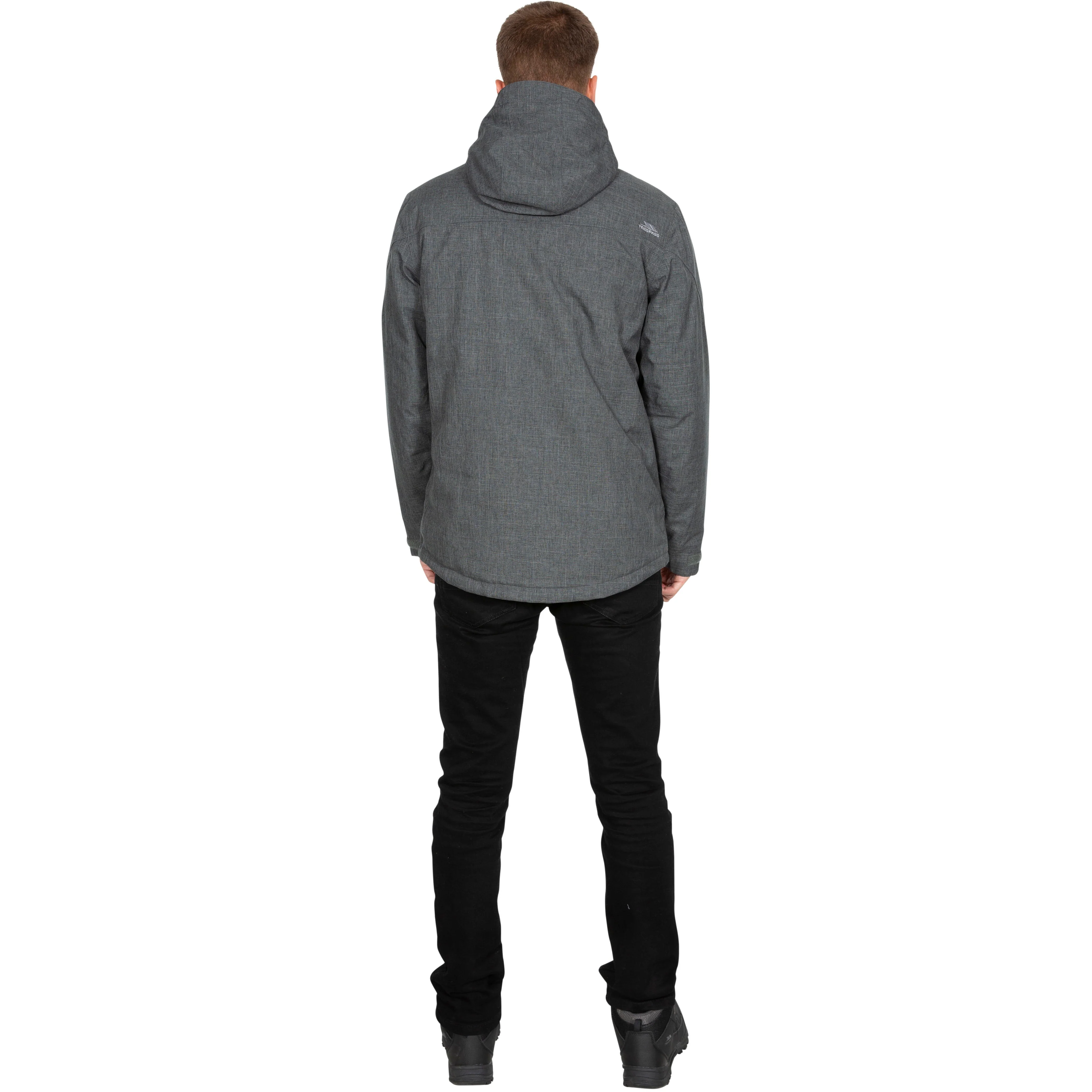 Fyfinn Men's Padded Waterproof Jacket in Dark Grey - Image 3