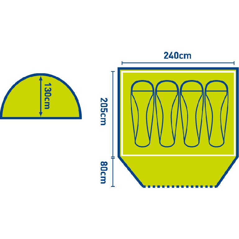 Ghabhar 4 Man Double Skin Tent in Blue - Image 4