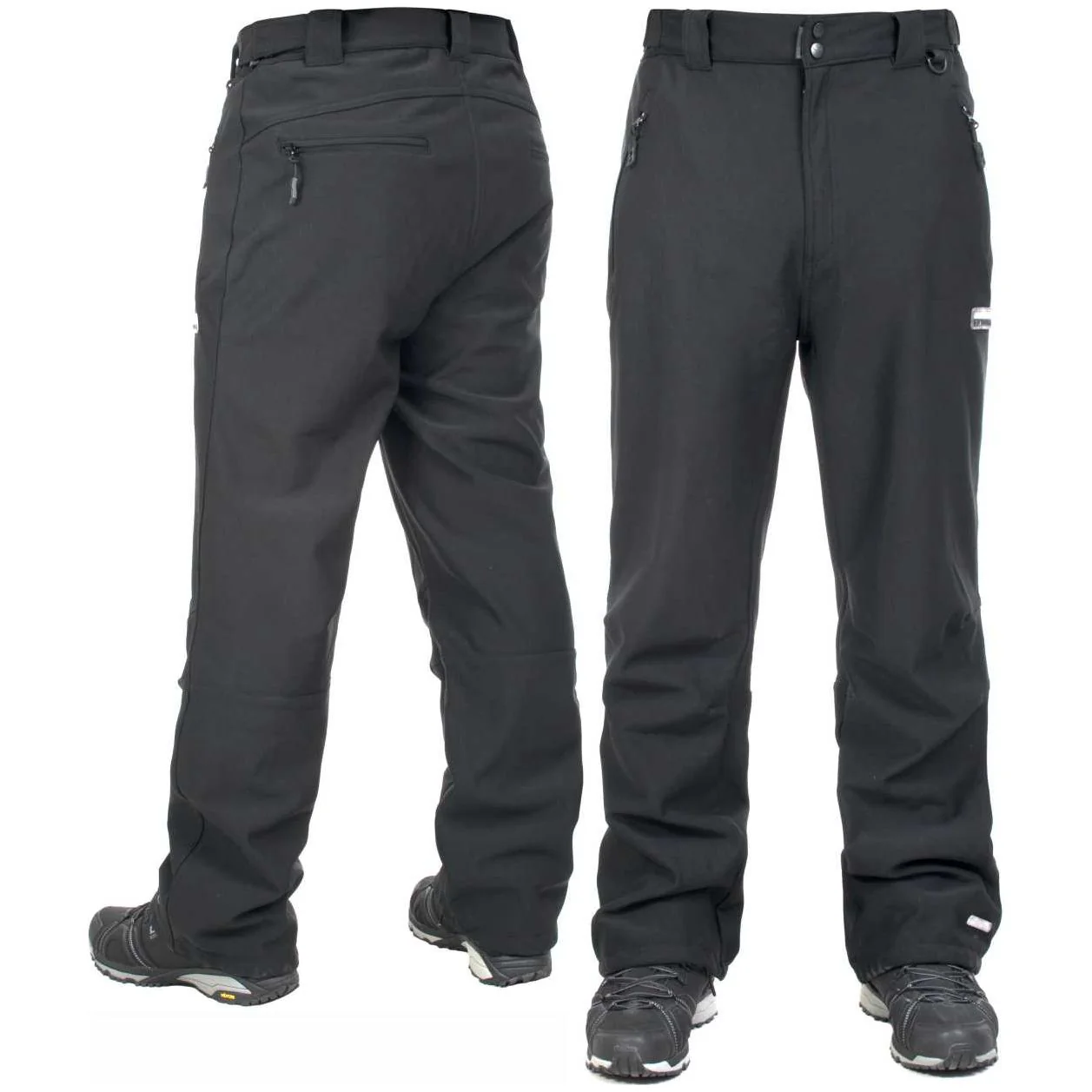 Hemic Mens Water Resistant Softshell Trousers - Black - Image 2
