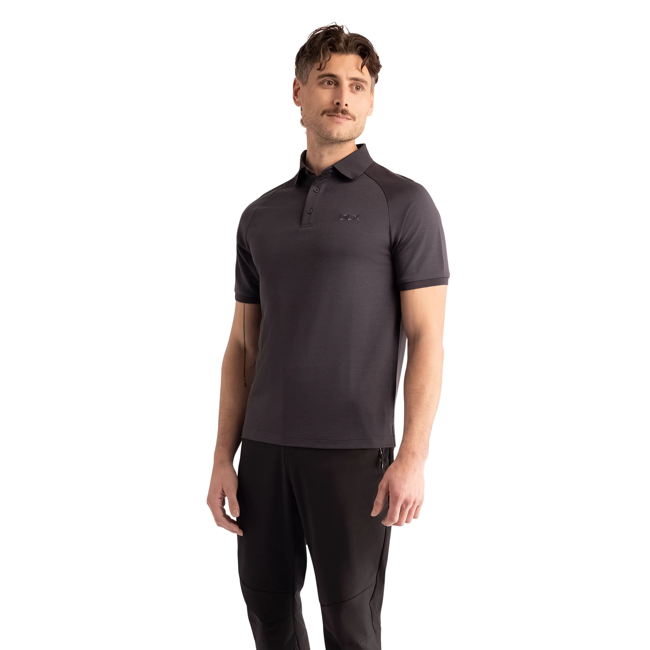 Hewson Mens Polo Shirt in Dark Grey - Image 3