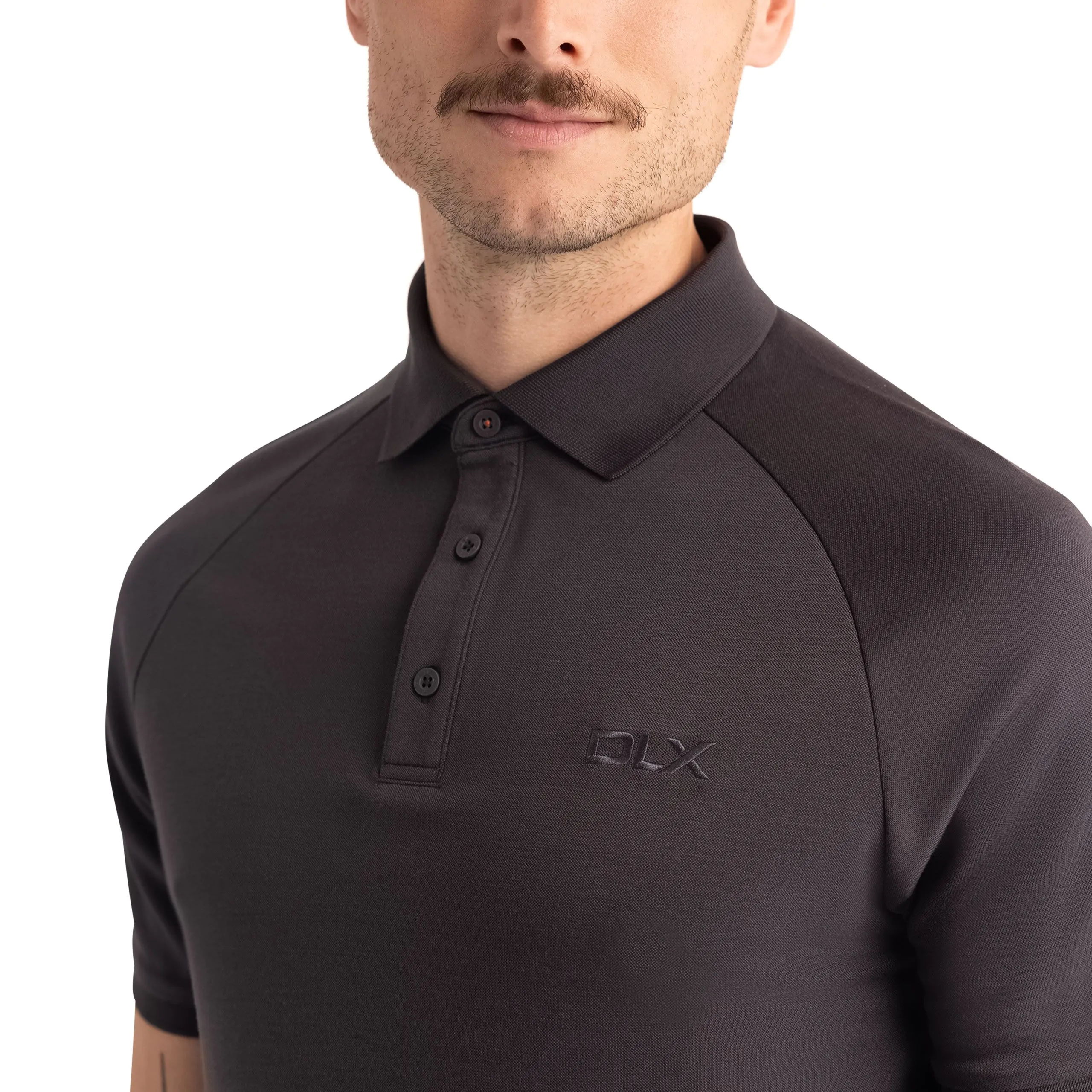 Hewson Mens Polo Shirt in Dark Grey - Image 4