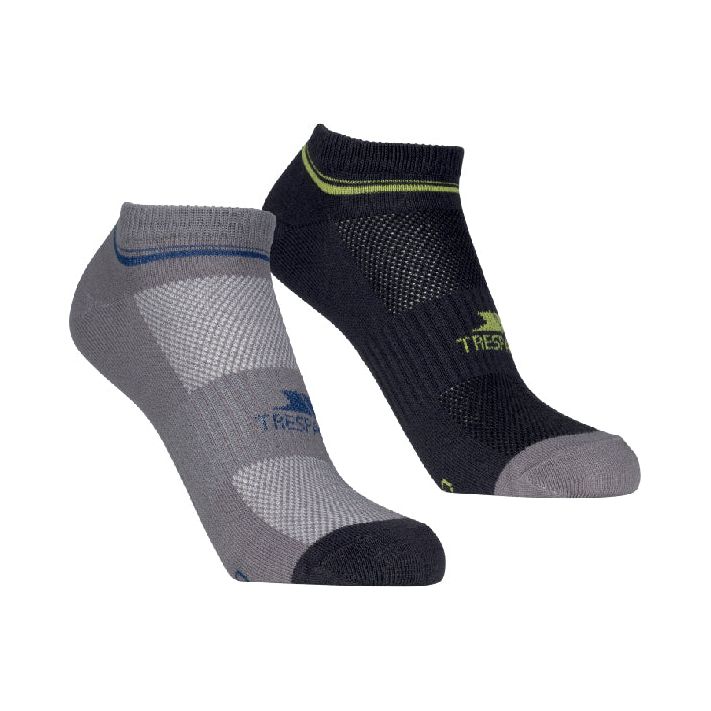Isolate Unisex Trainer Socks 2 Pack in Platinum / Dark Grey - Image 2