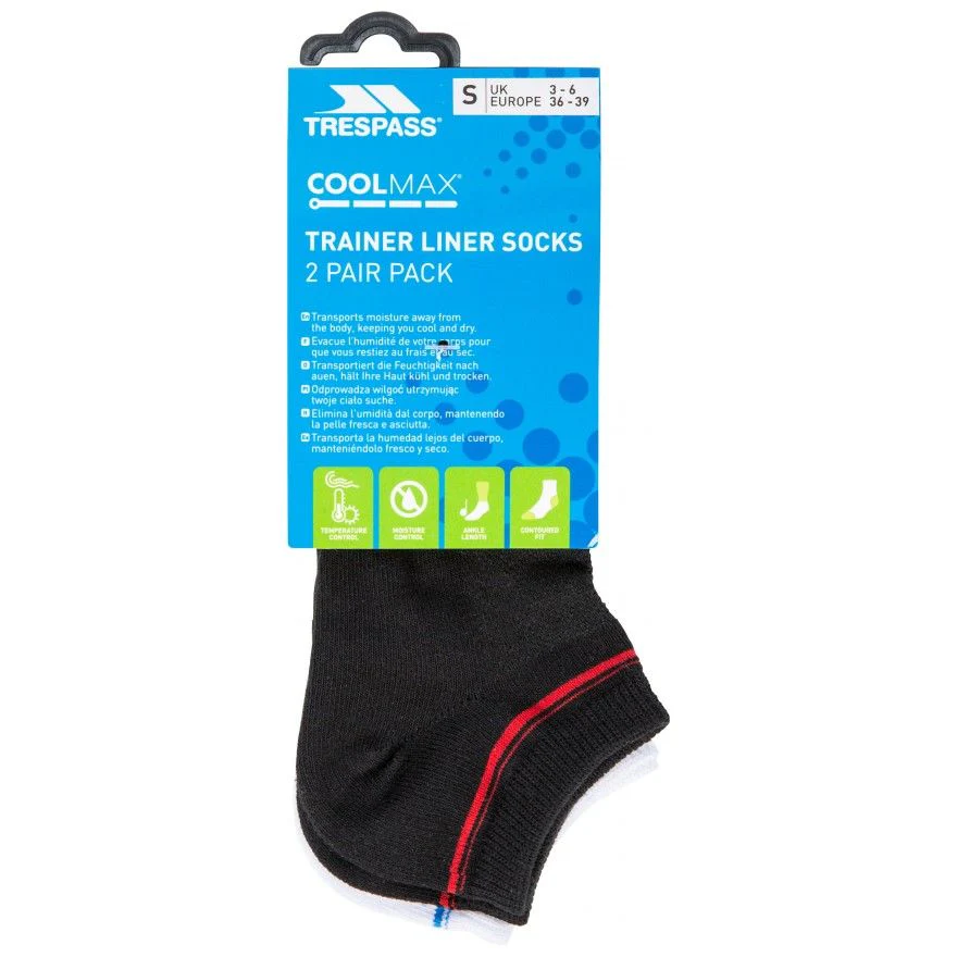 Isolate Unisex Trainer Socks - 2 Pack - White / Black - Image 3