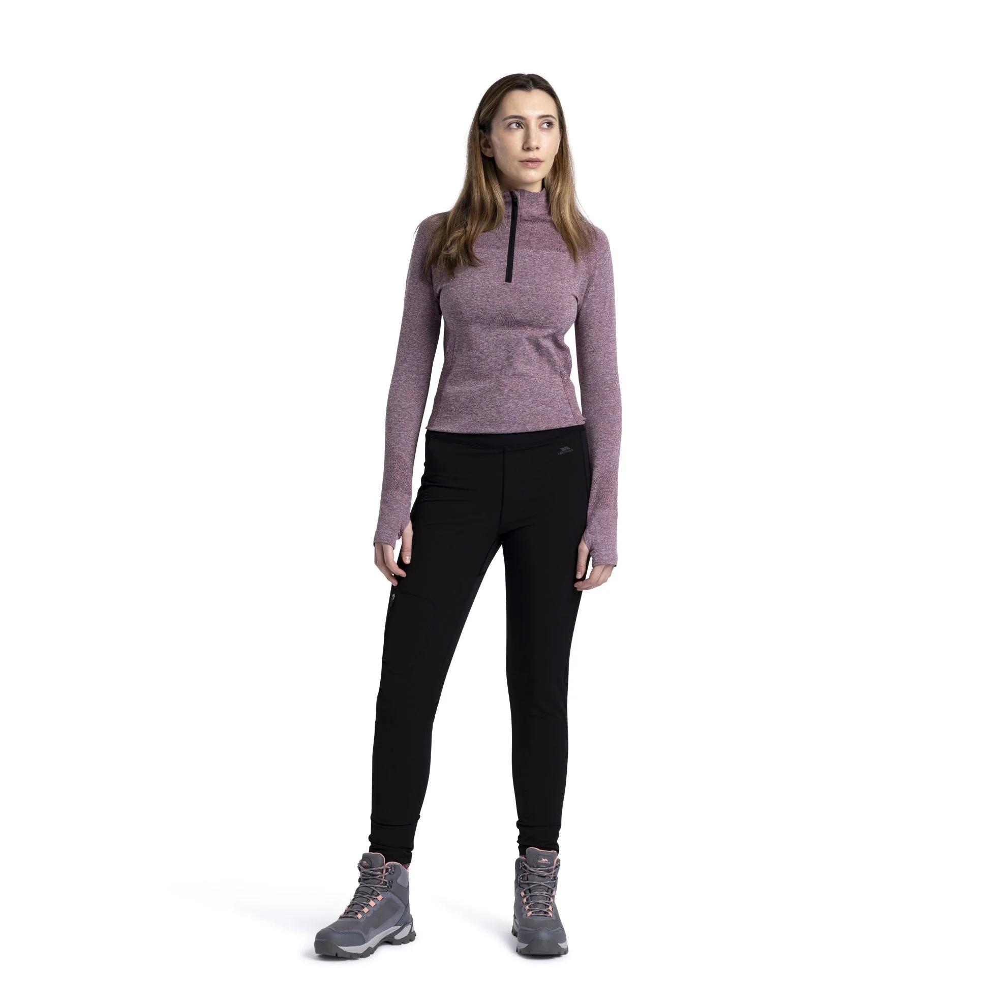 Jovana Women's Water Repellant Softshell Stretch Walking Trousers in Black - Image 7