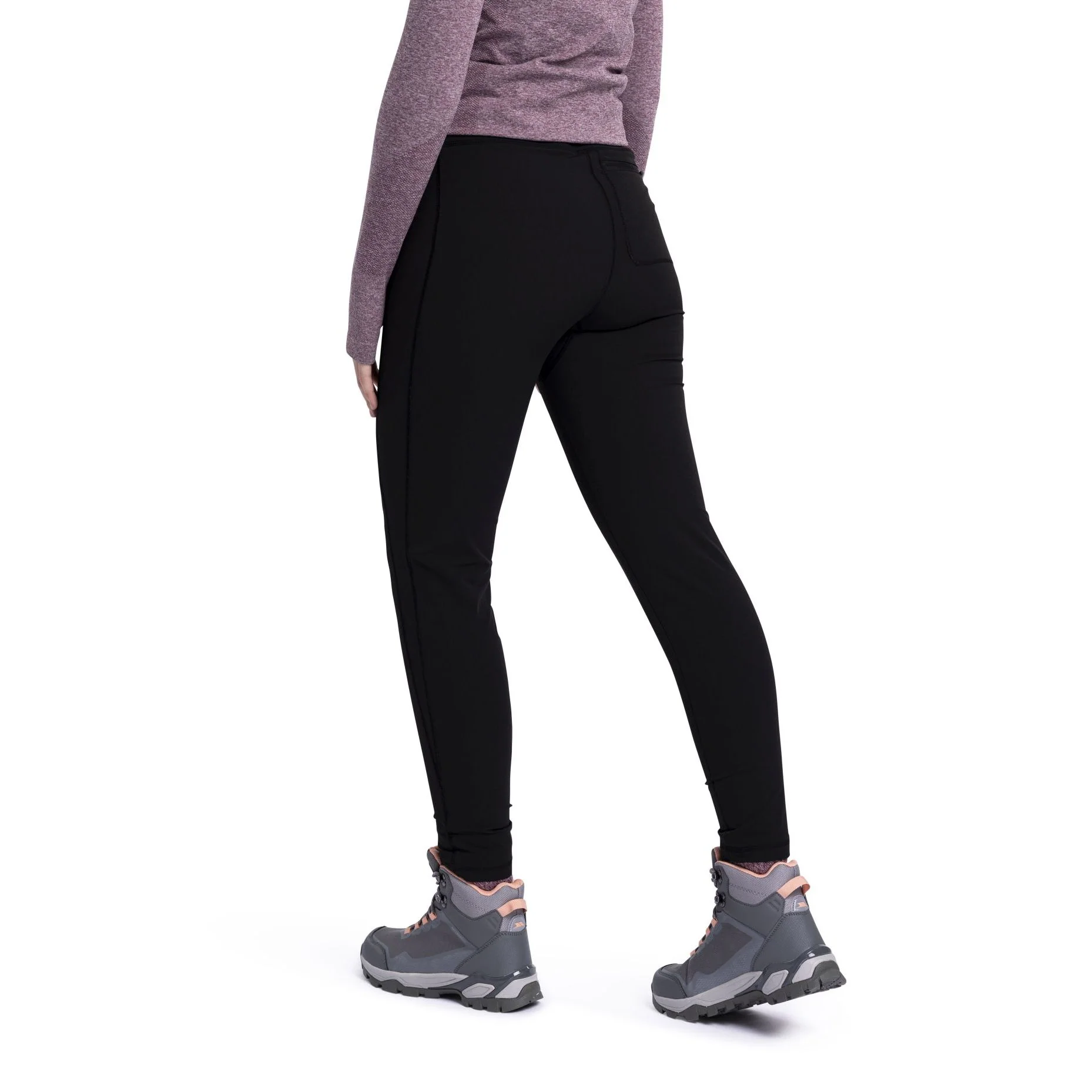 Jovana Women's Water Repellant Softshell Stretch Walking Trousers in Black - Image 8
