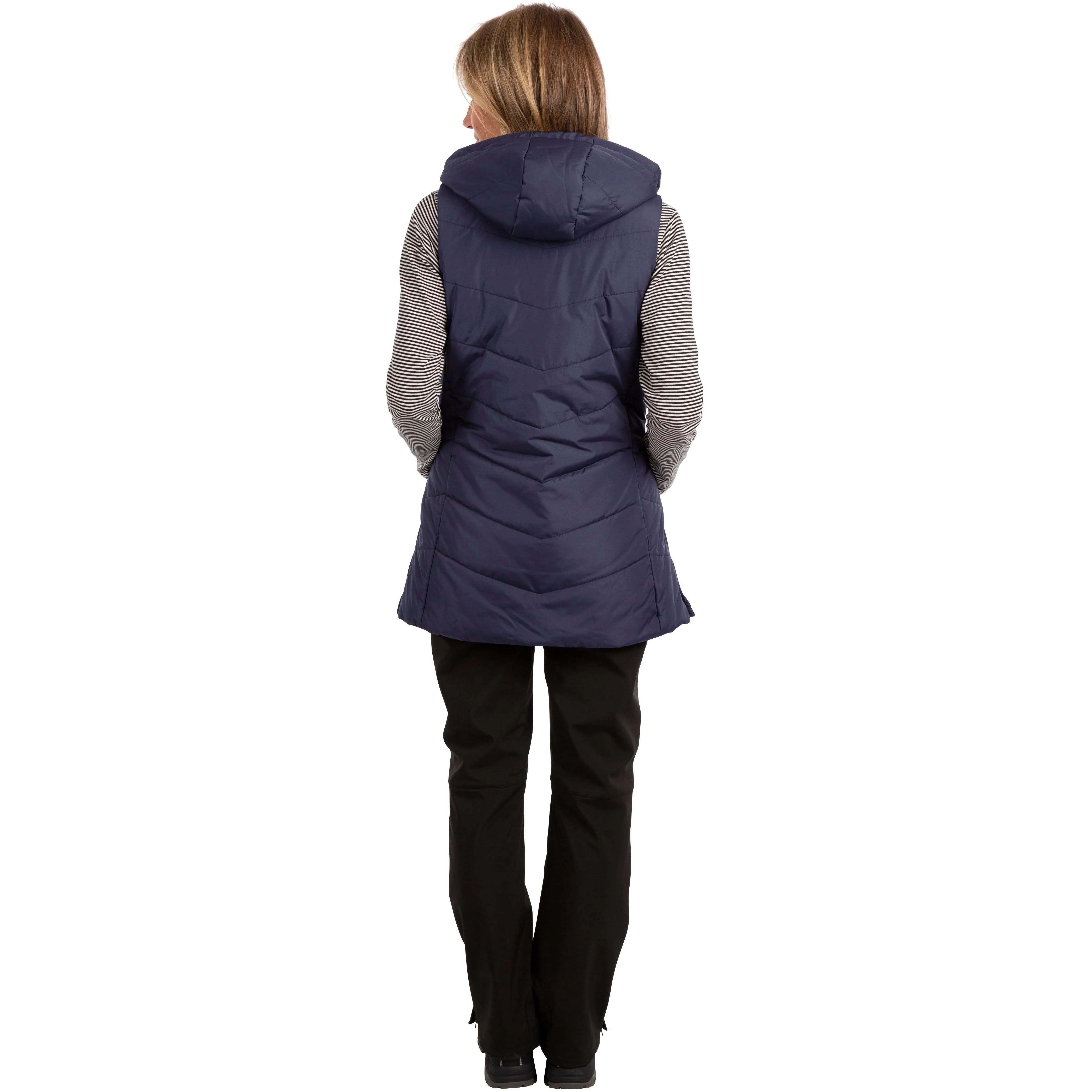 Juniper Women's Longer Padded Gilet / Bodywarmer in Navy - Image 3