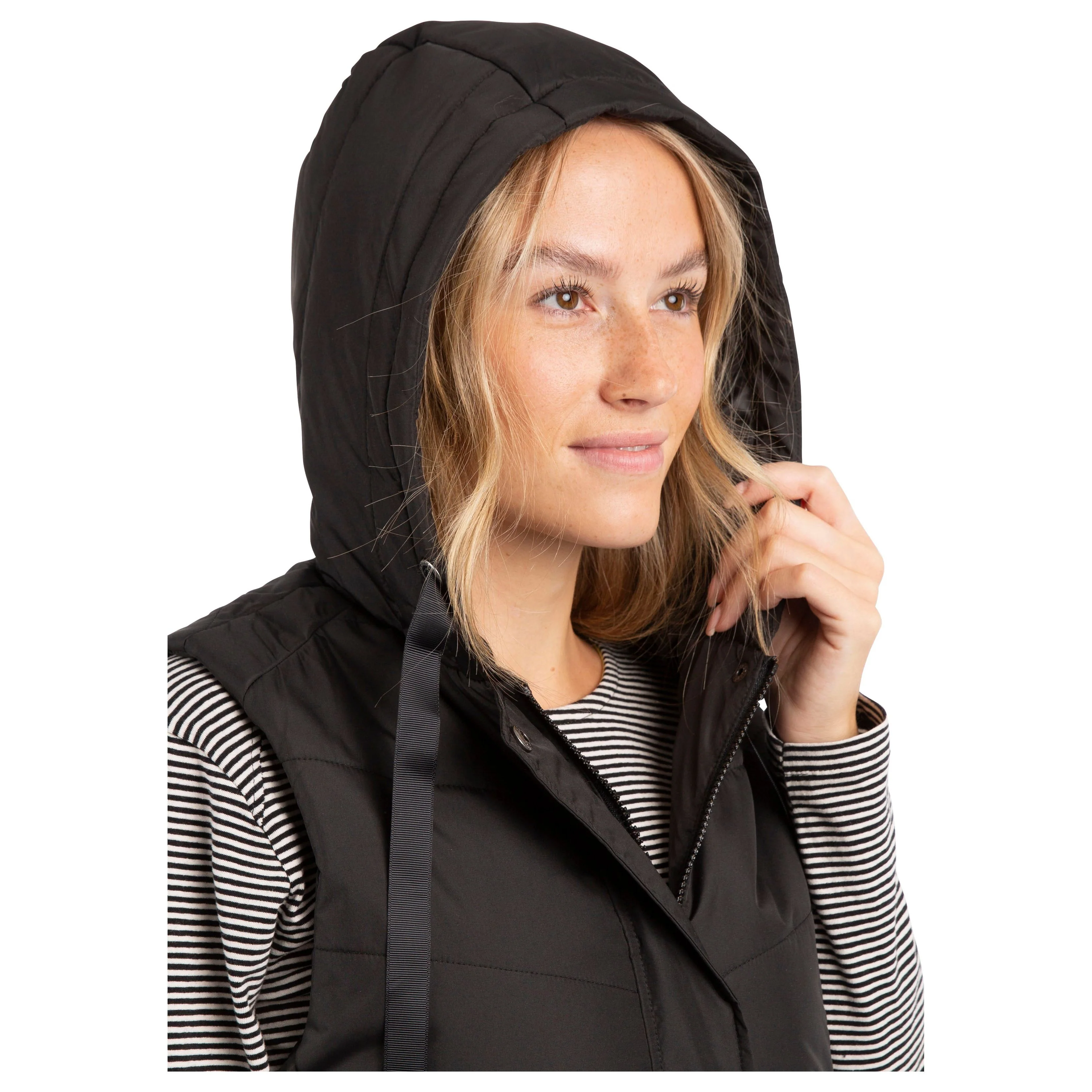 Juniper Women's Longer Padded Gilet / Bodywarmer in Black - Image 3