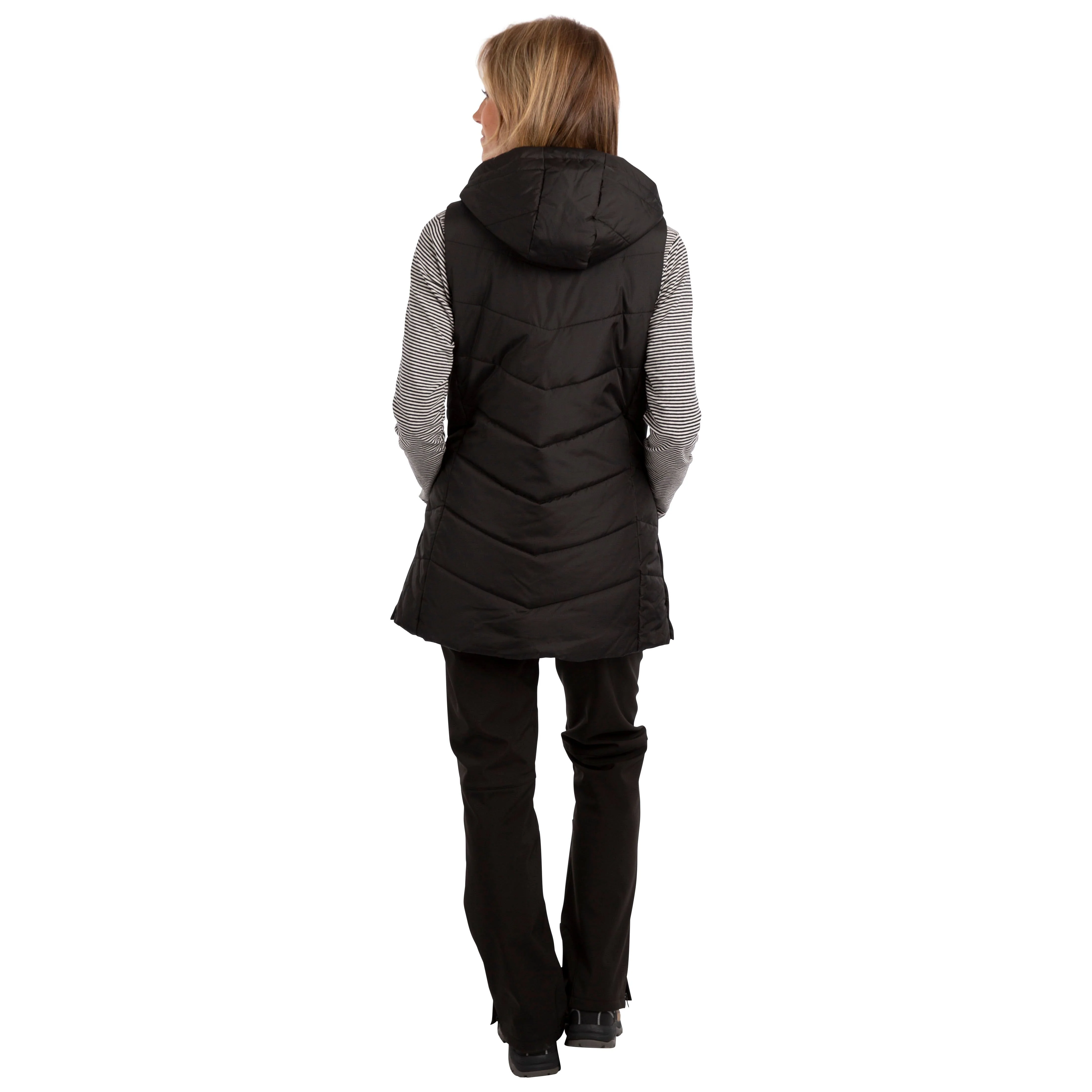 Juniper Women's Longer Padded Gilet / Bodywarmer in Black - Image 4