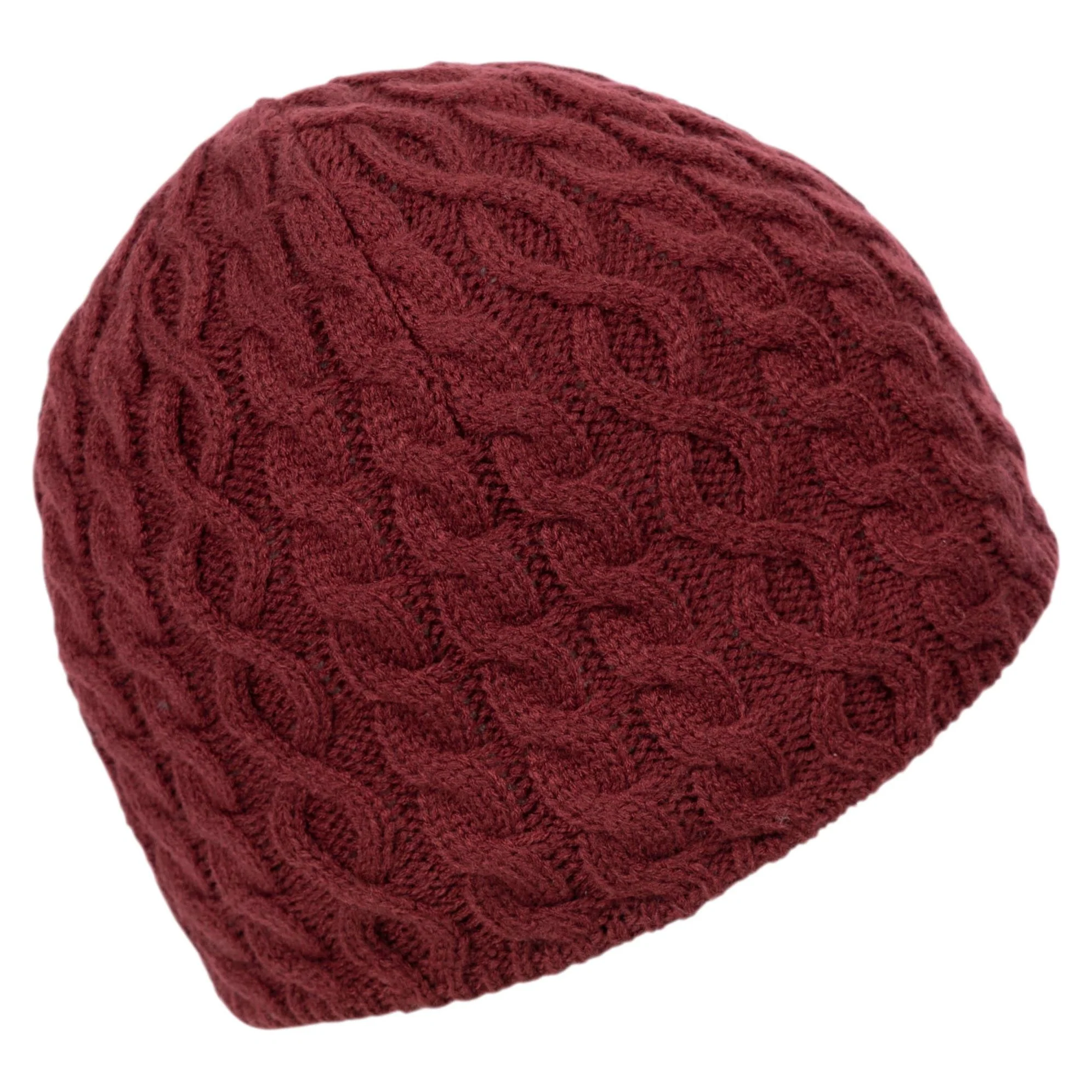 Kendra Women's Knitted Beanie Hat in Dark Cherry - Image 3