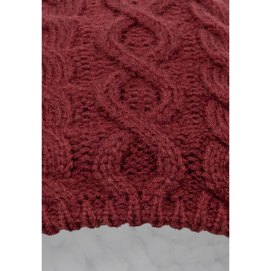 Kendra Women's Knitted Beanie Hat in Dark Cherry - Image 4