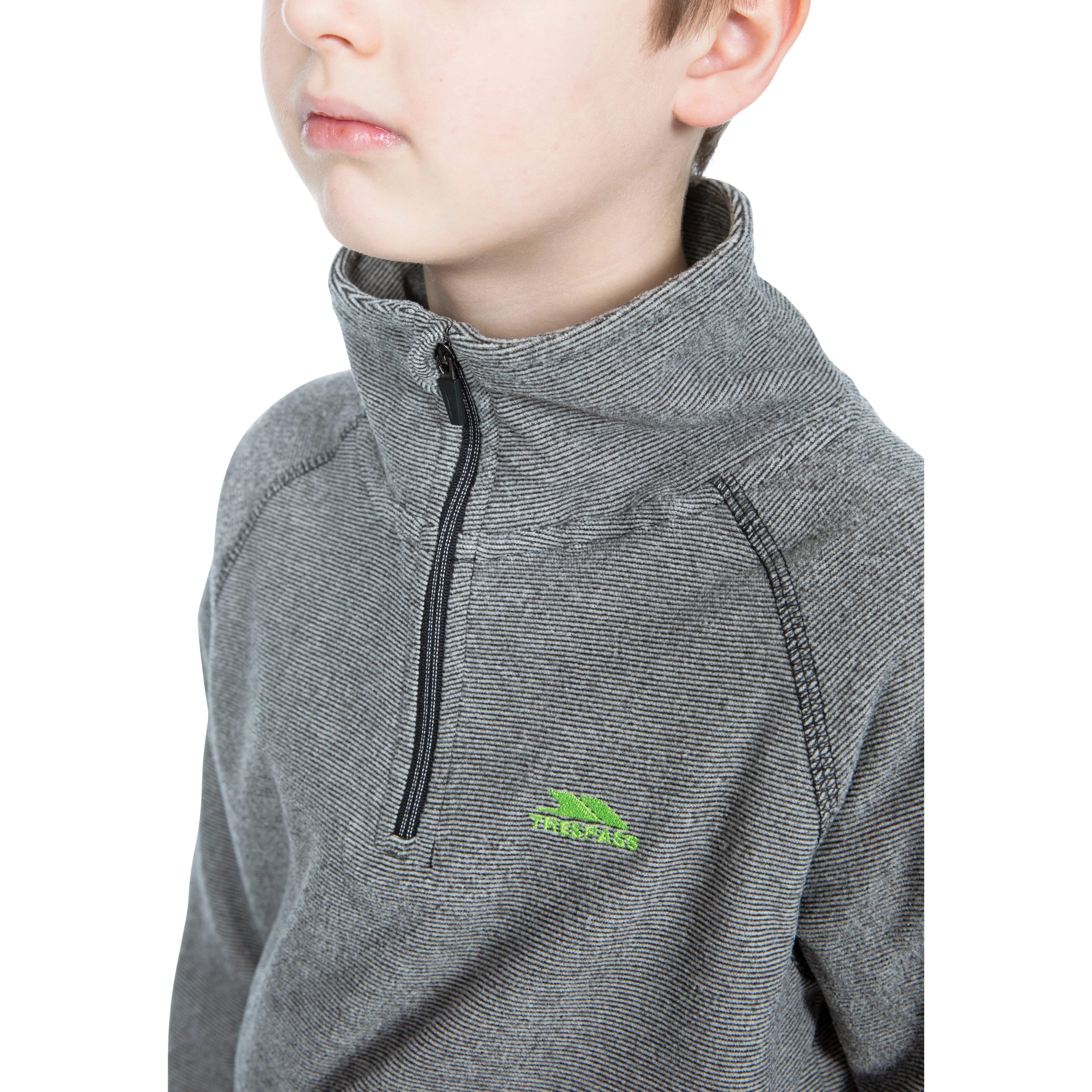 Keynote Boys Half Zip Fleece Top in Black / Grey - Image 5