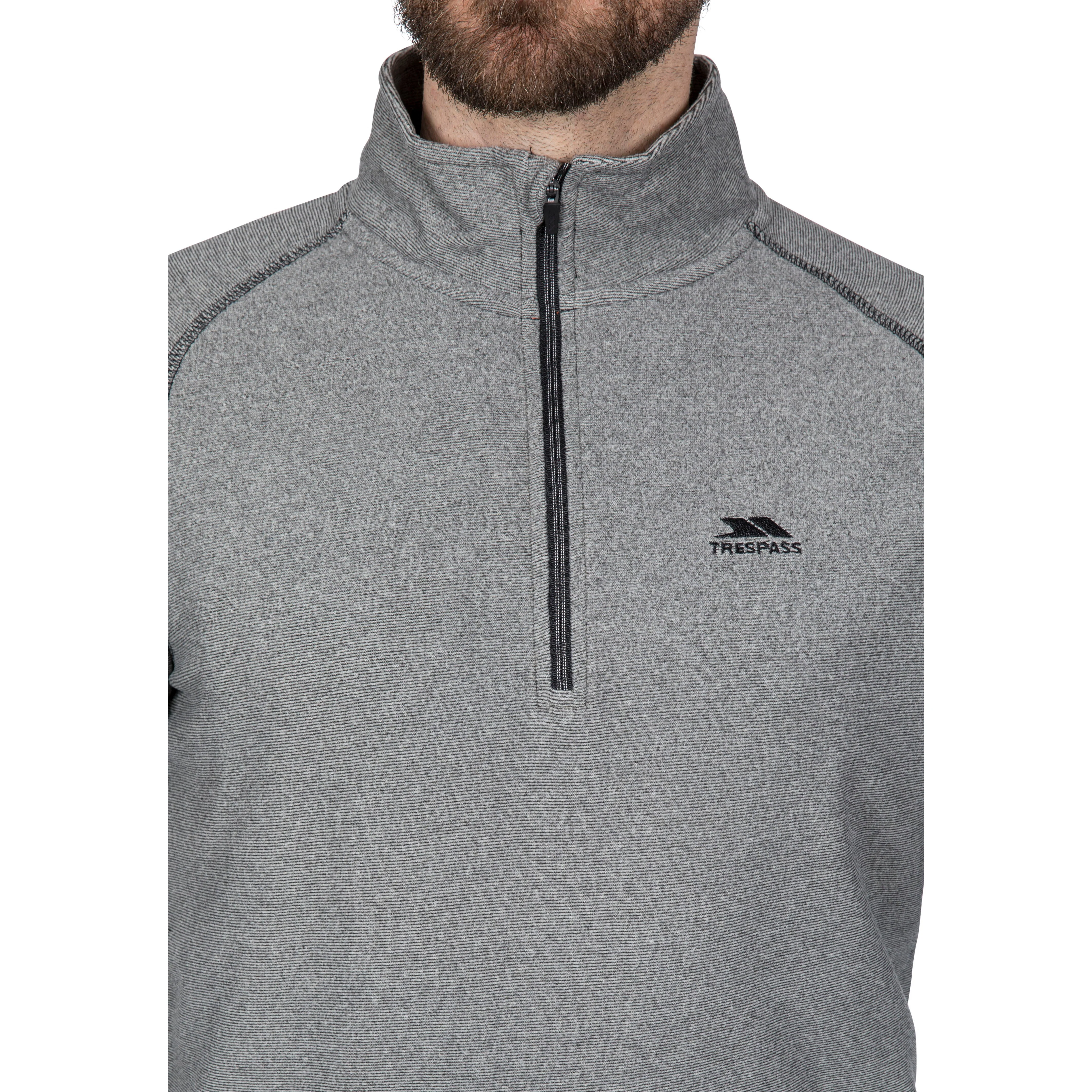 Keynote Mens Half Zip Fleece Top in  Black / Grey - Image 3