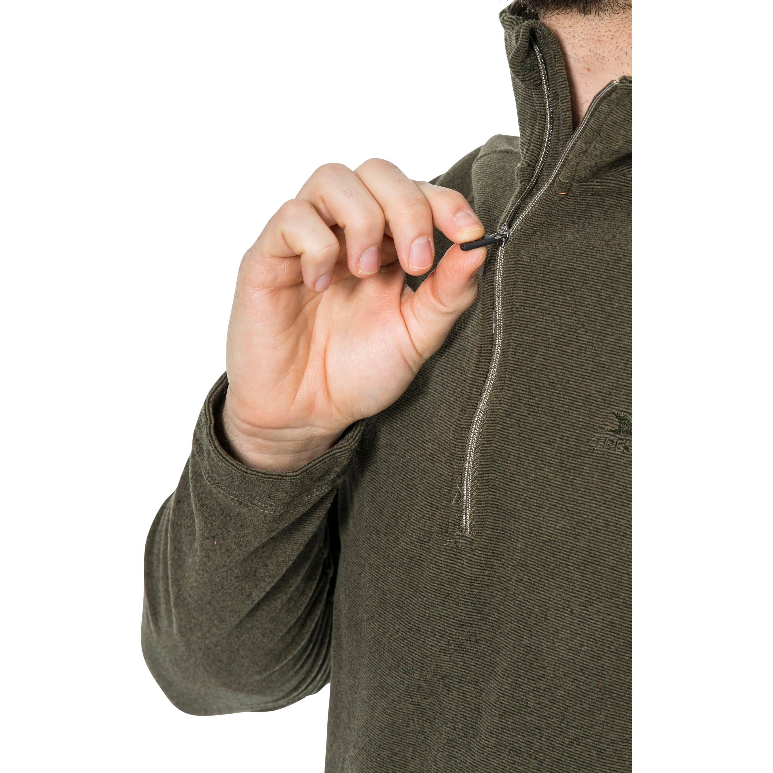 Keynote Mens Half Zip Fleece Top in Moss Green - Image 3