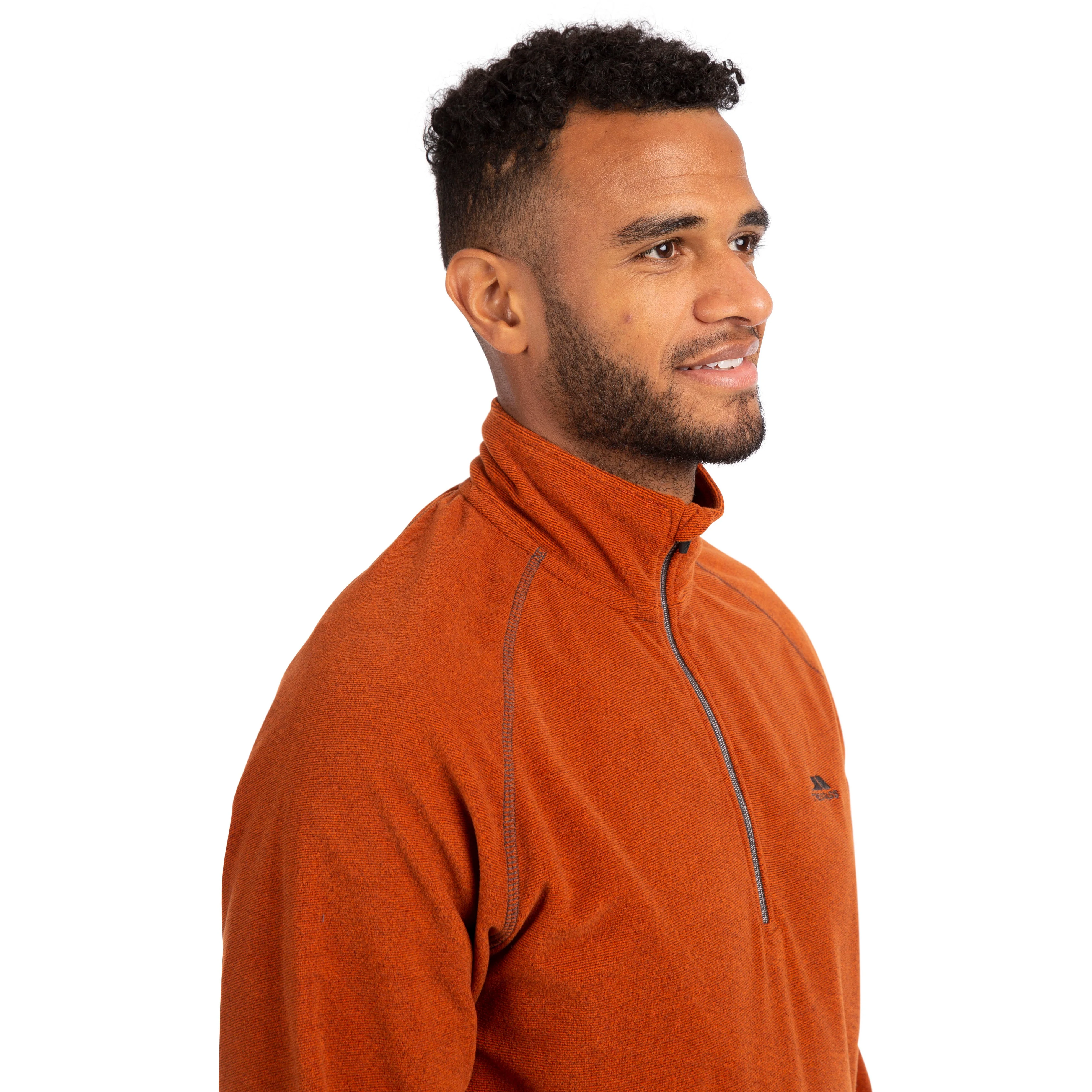 Keynote Men's Half Zip Fleece Top in Burnt Orange - Image 2