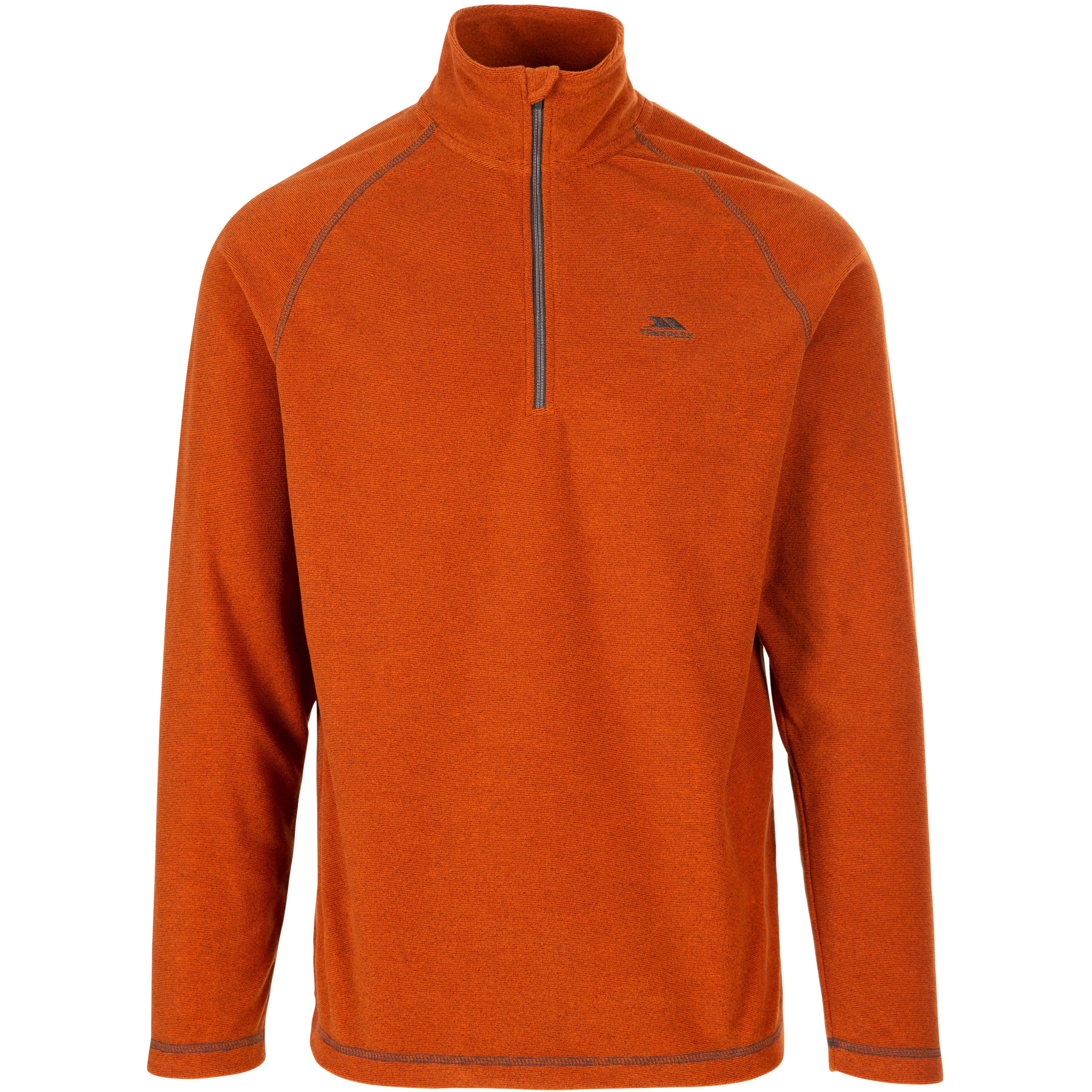 Keynote Men's Half Zip Fleece Top in Burnt Orange - Image 4