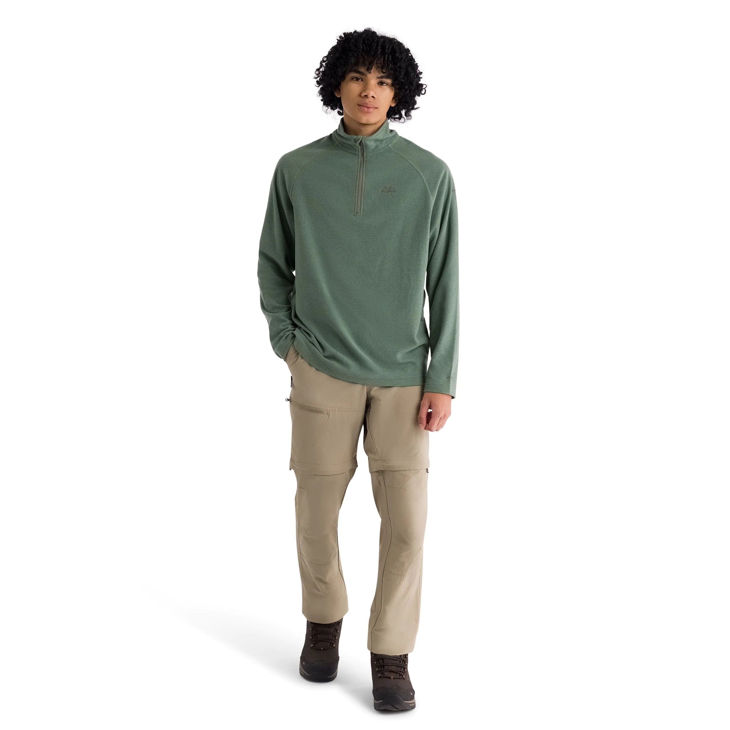 Keynote Men's Half Zip Fleece Top in Grren Smoke / Alpine - Image 2