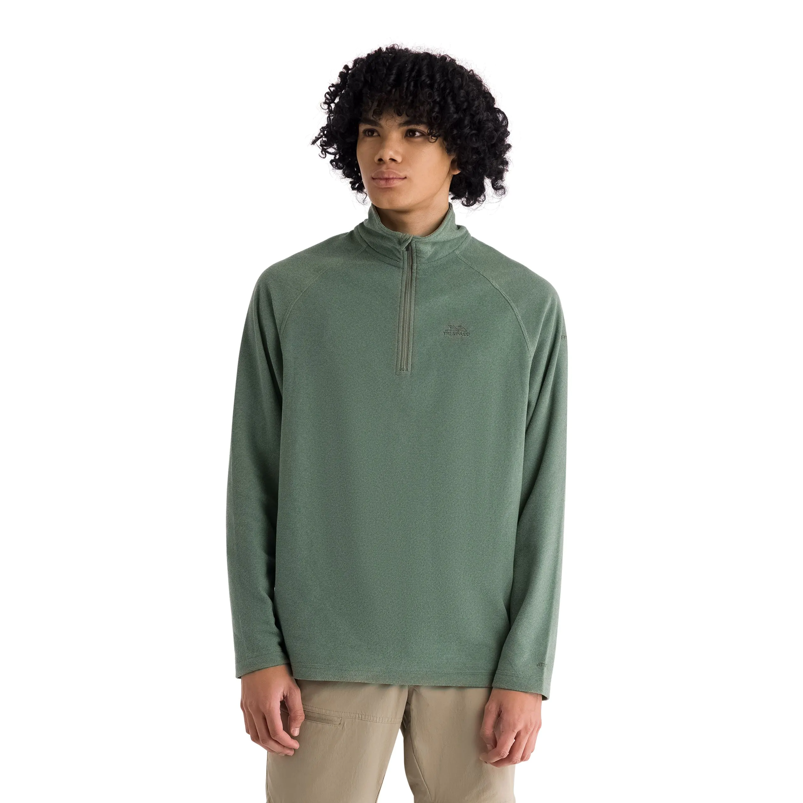 Keynote Men's Half Zip Fleece Top in Grren Smoke / Alpine - Image 5