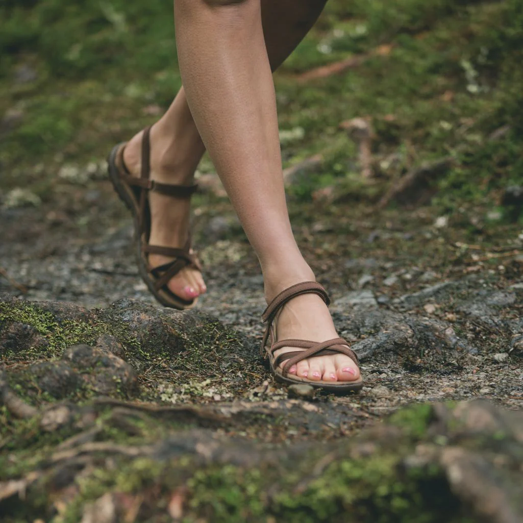 Kimbra Womens Leather Sandals in Buck - Image 2
