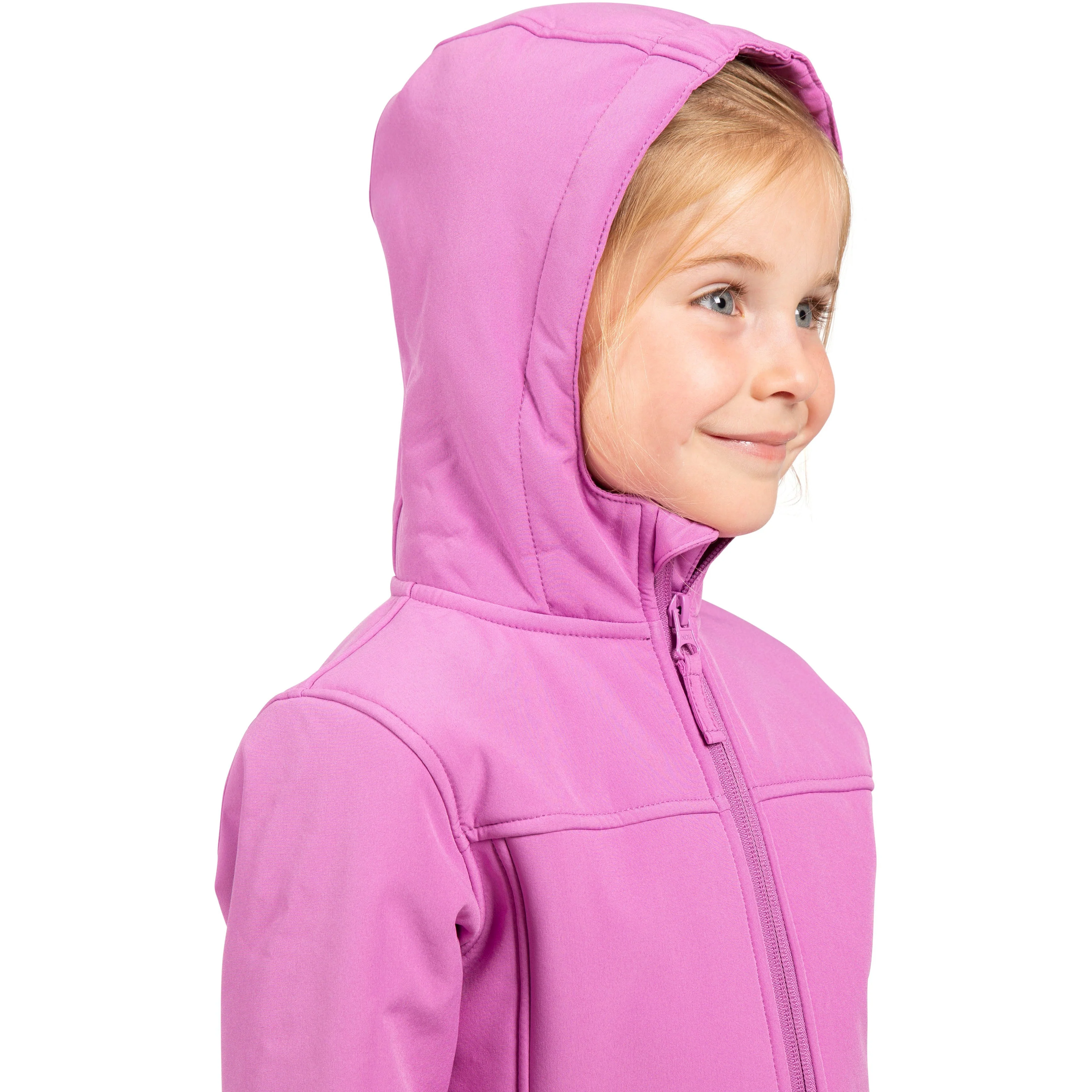 Kristen Girls' Long Hooded Softshell Jacket in Deep Pink - Image 2