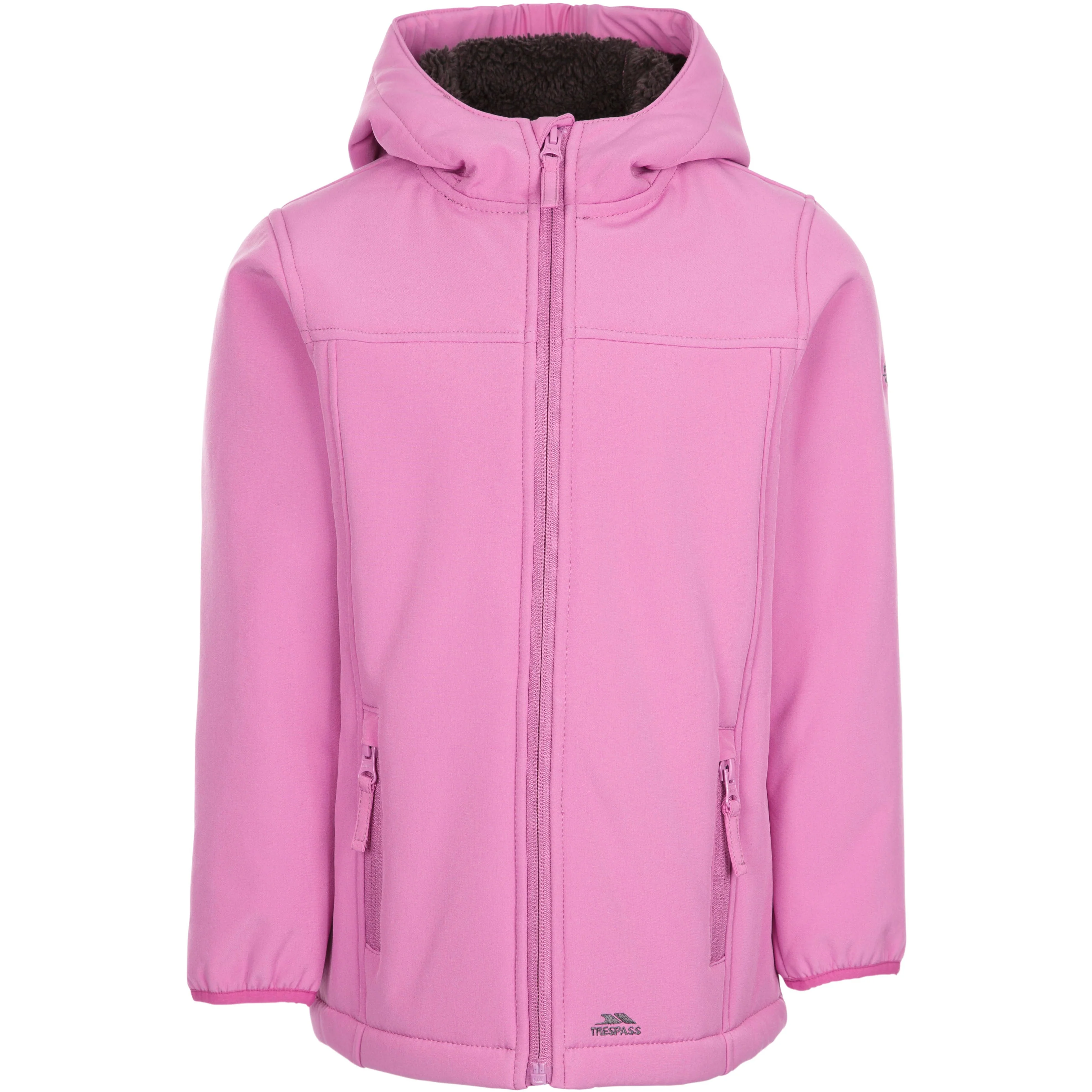 Kristen Girls' Long Hooded Softshell Jacket in Deep Pink - Image 4
