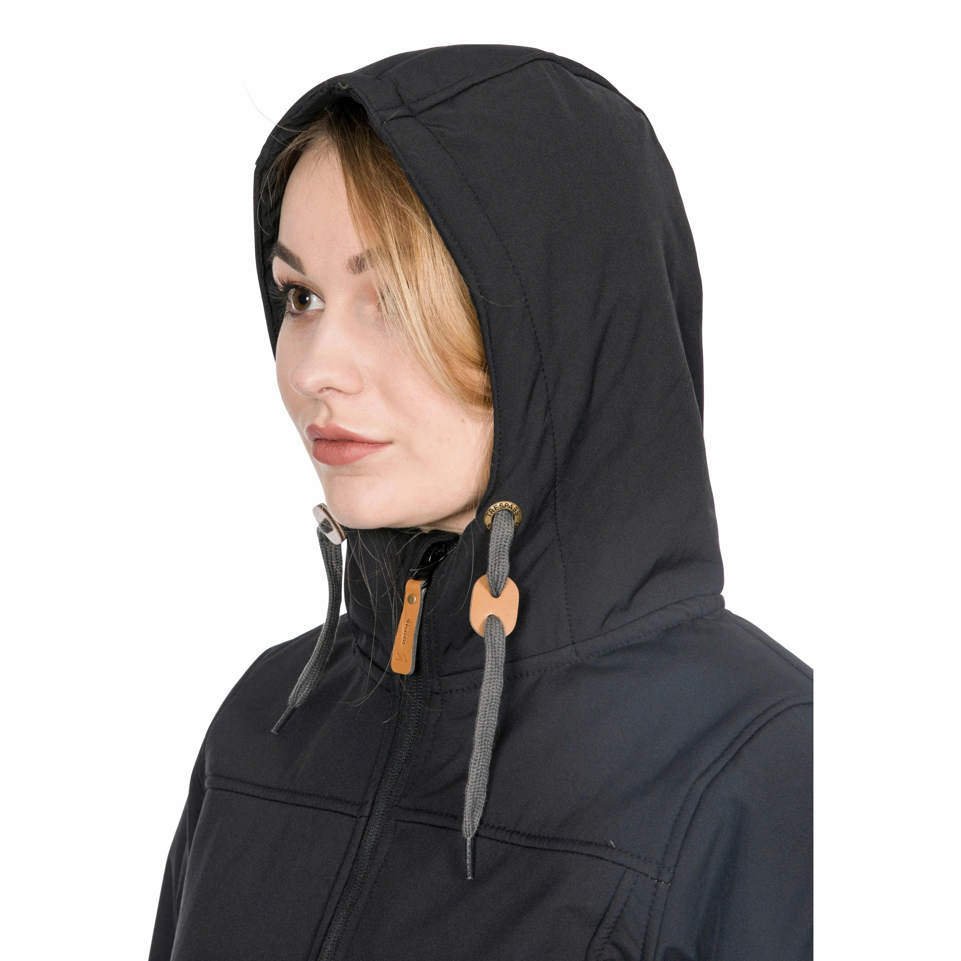 Kristen Women's Longer Length Softshell Jacket in Black - Image 12
