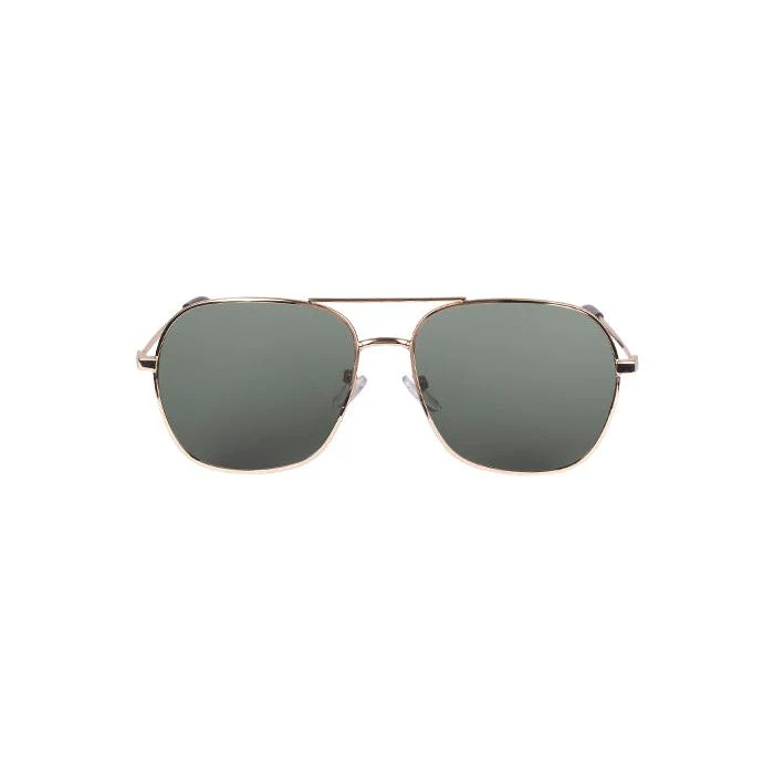 Maxer Adults Unisex Aviator Sunglasses in Gold Green - Image 3